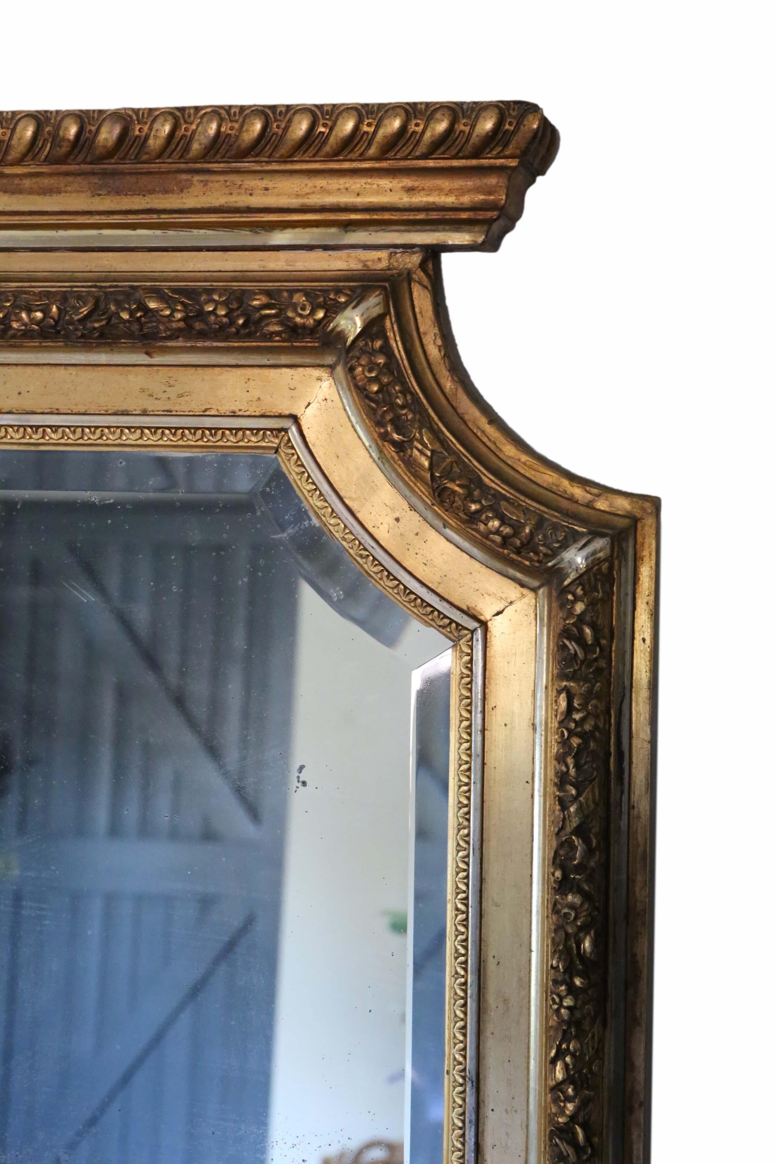 Antique Very Large Fine Quality 19th Century Full Height Gilt Wall Mirror  In Good Condition In Wisbech, Cambridgeshire