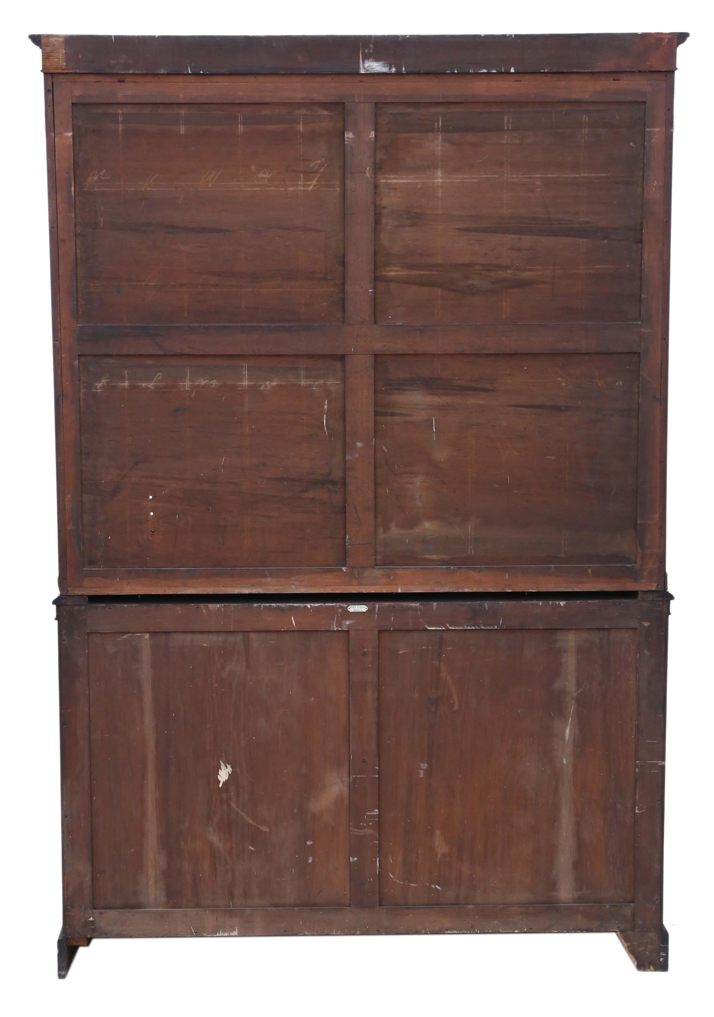Antique Very Large Fine Quality 19th Century Mahogany Glazed Bookcase Display Ca 3
