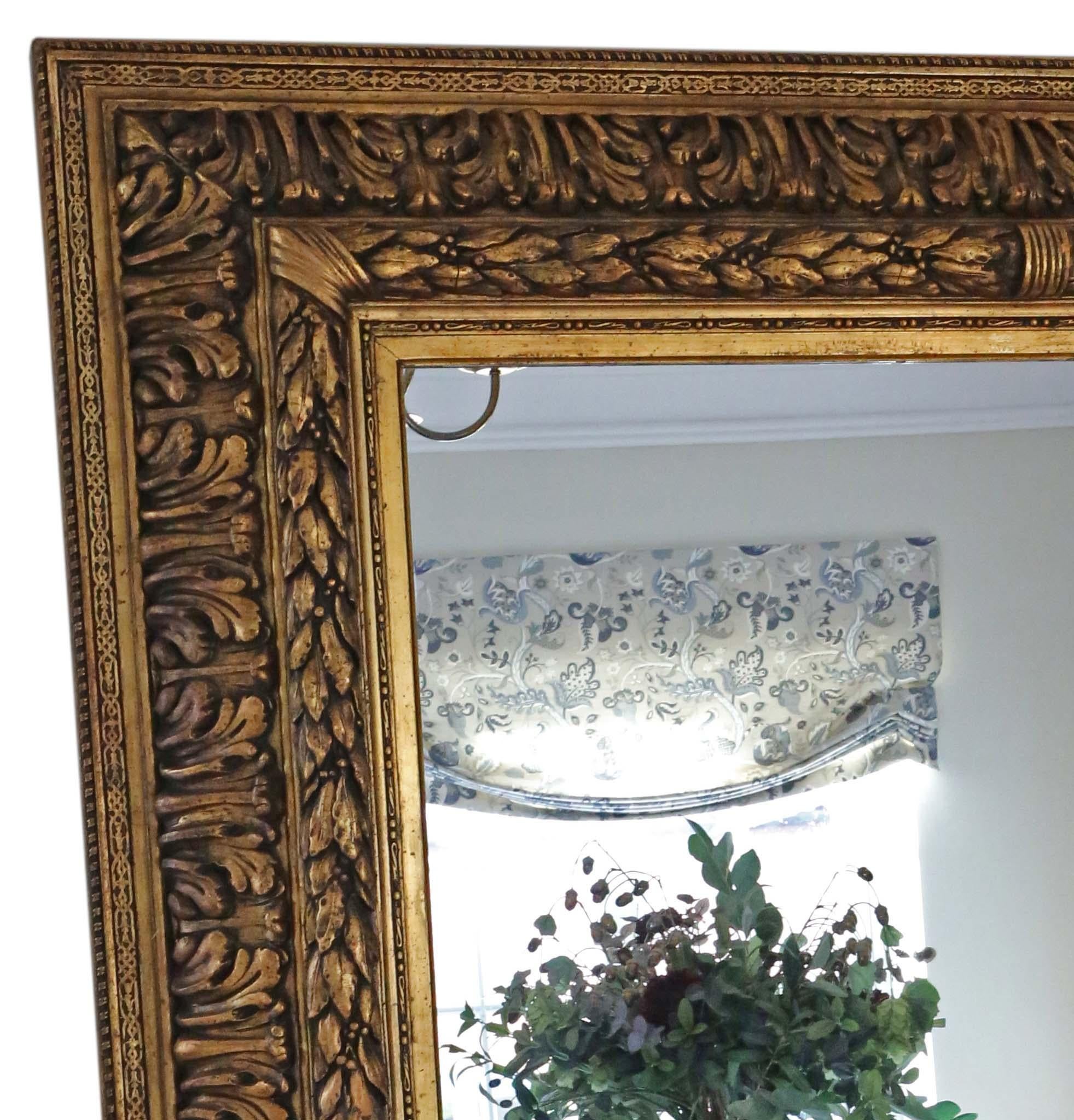 Antique very large fine quality gilt overmantle floor wall mirror 19th Century In Good Condition For Sale In Wisbech, Cambridgeshire