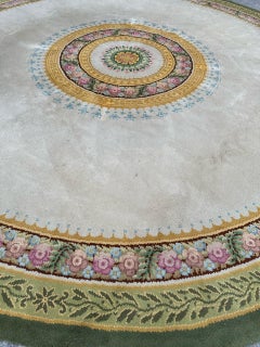 Bobyrug’s Antique very large french round savonnerie rug