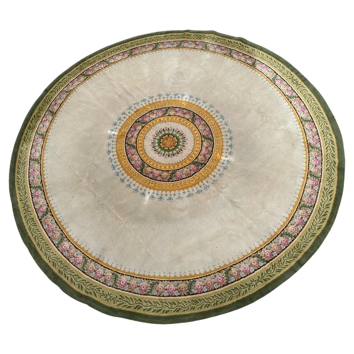 Bobyrug’s Antique very large french round savonnerie rug 