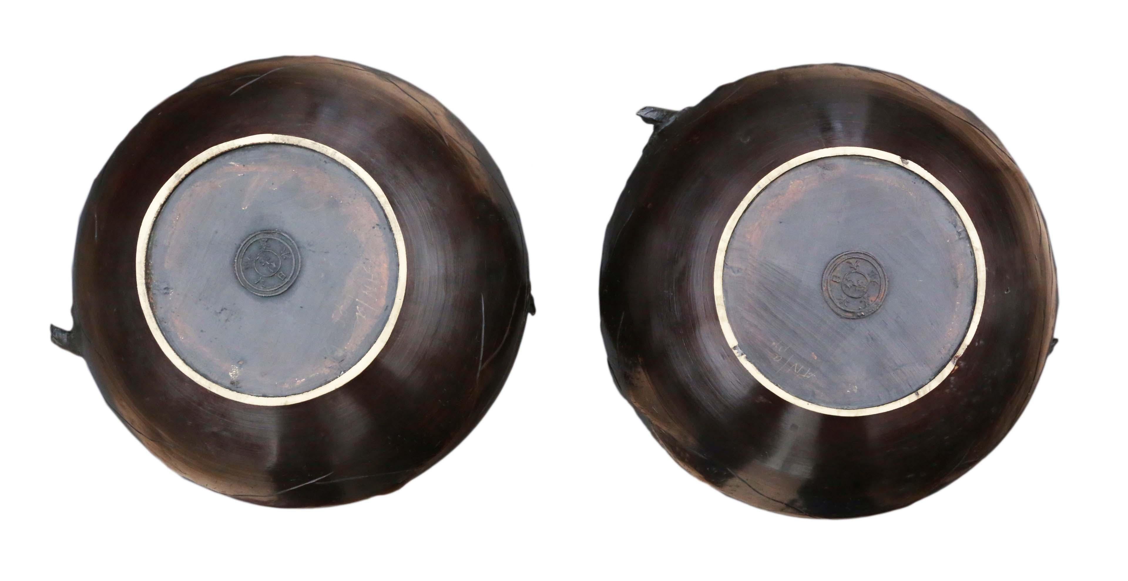 Antique Very Large Pair of Japanese Bronze Vases 19th Century Meiji 2