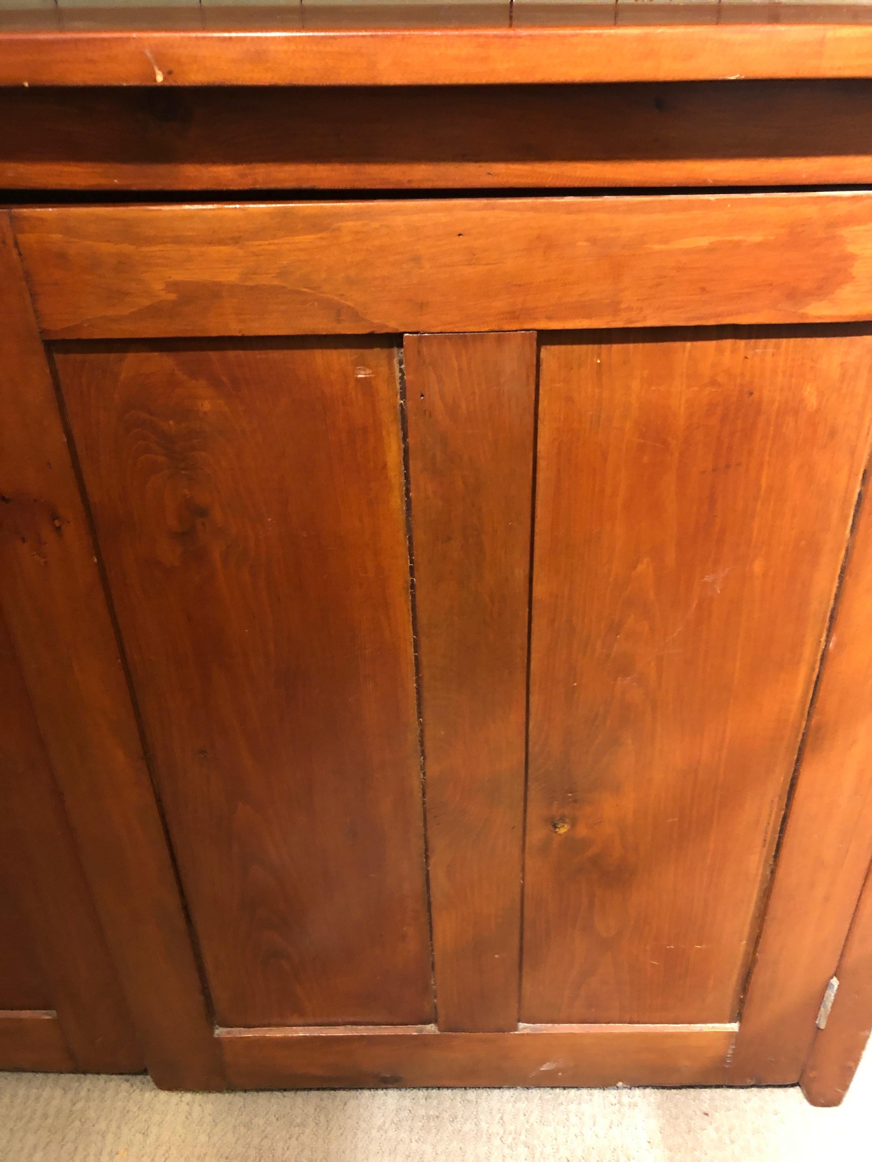 American Antique Very Large Pine and Poplar China Cabinet Hutch