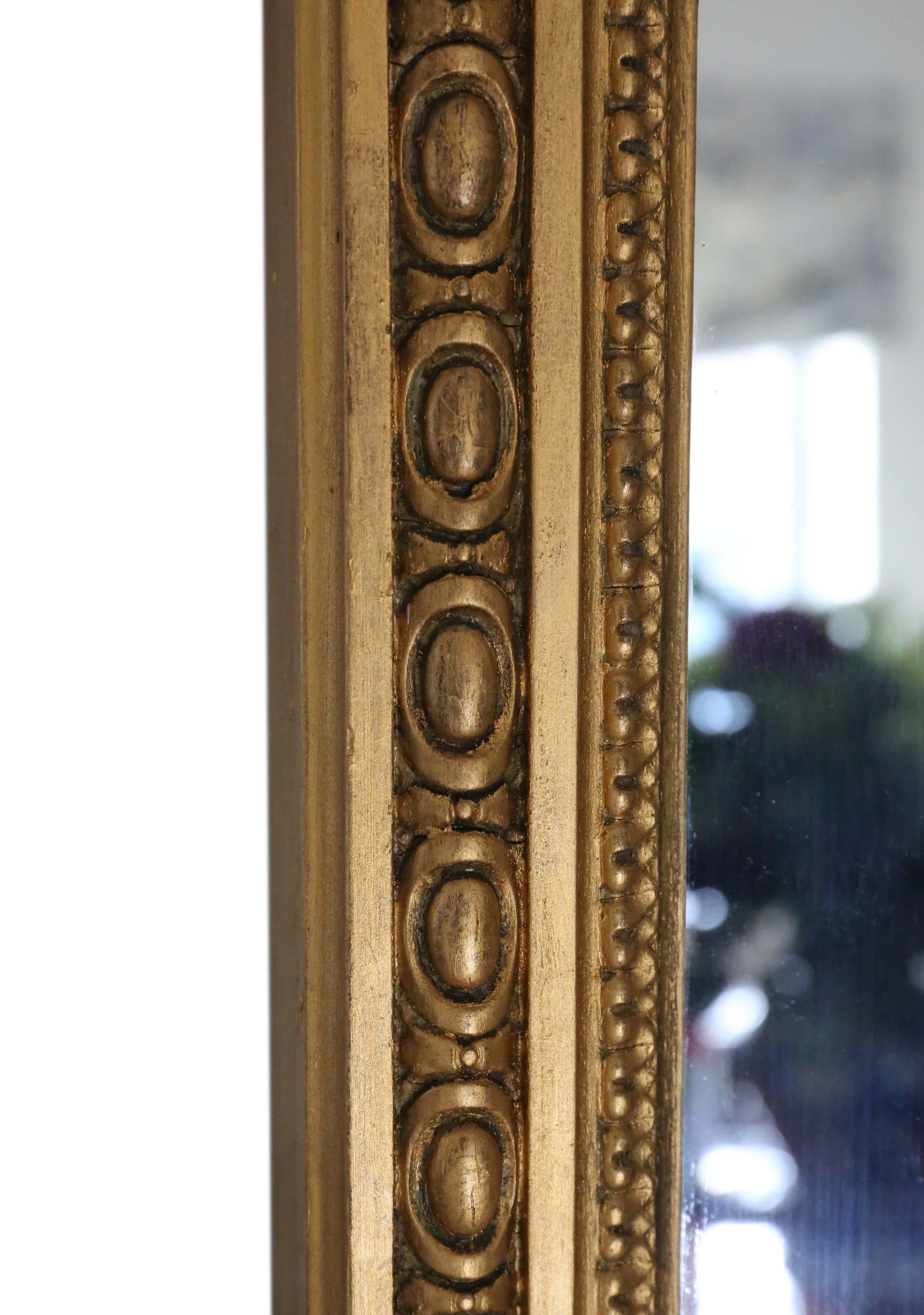 Antique Very Large Quality Gilt Overmantle Wall Mirror, 19th Century 5