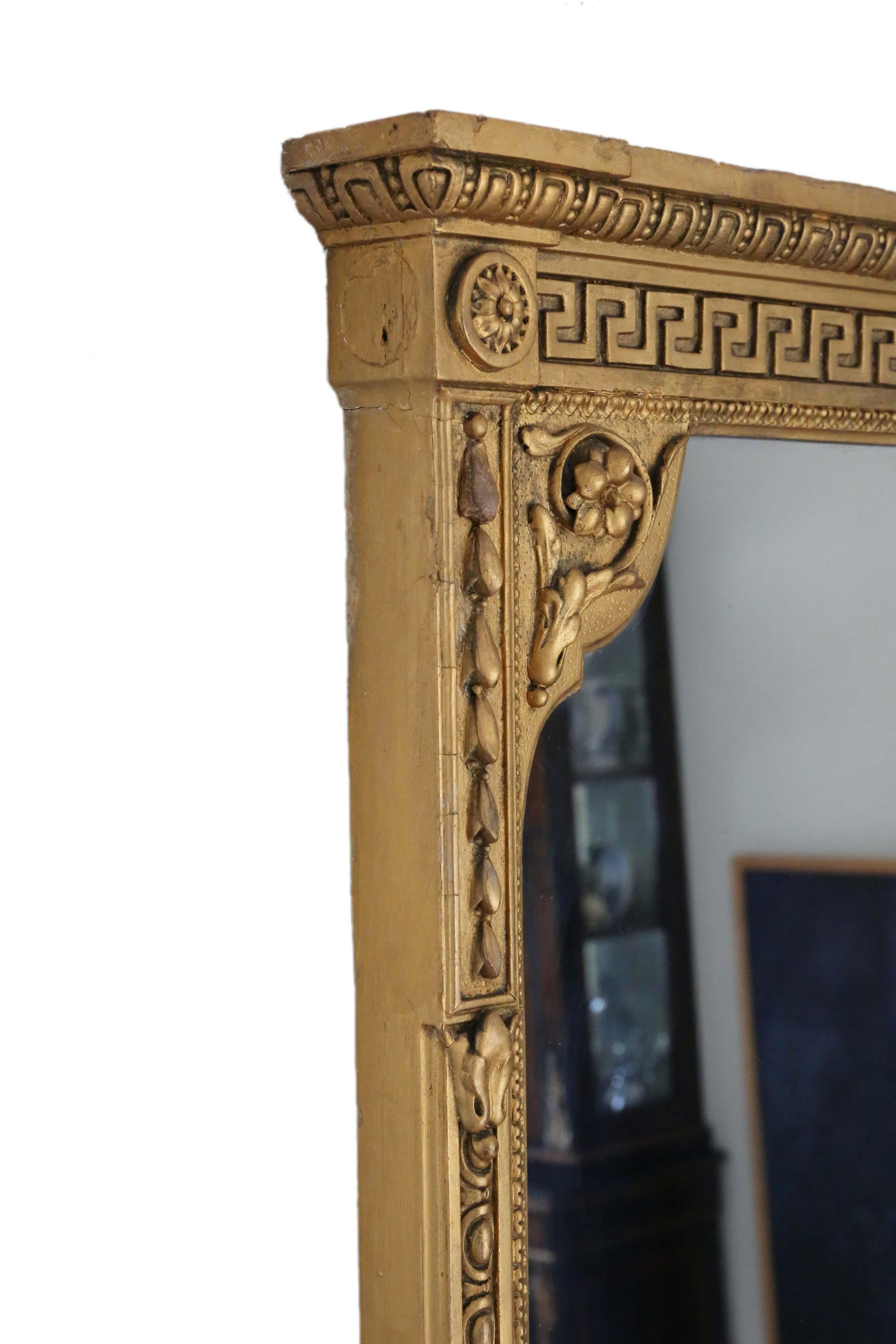 Antique Very Large Quality Gilt Overmantle Wall Mirror, 19th Century 8