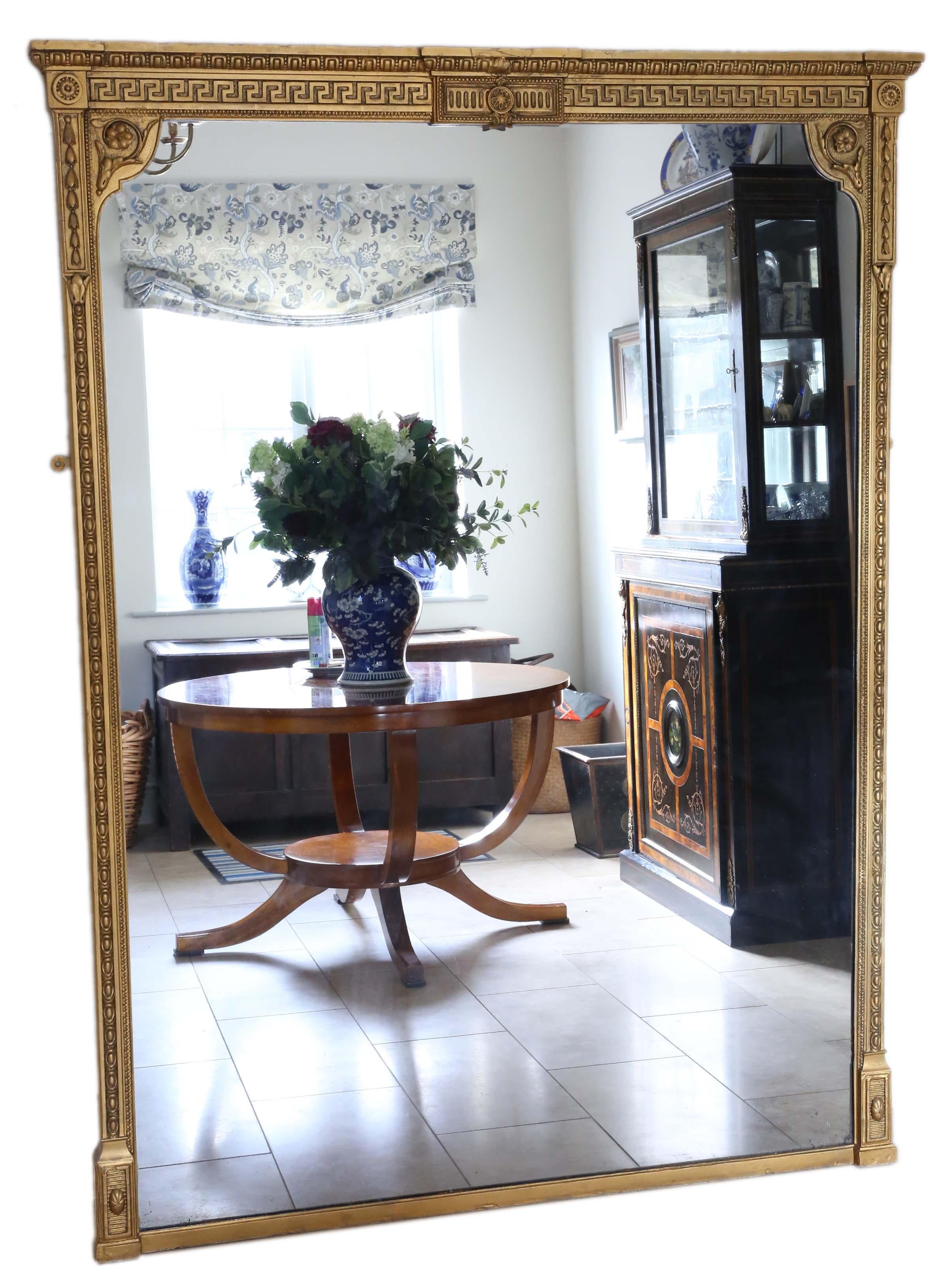 Antique Very Large Quality Gilt Overmantle Wall Mirror, 19th Century 9