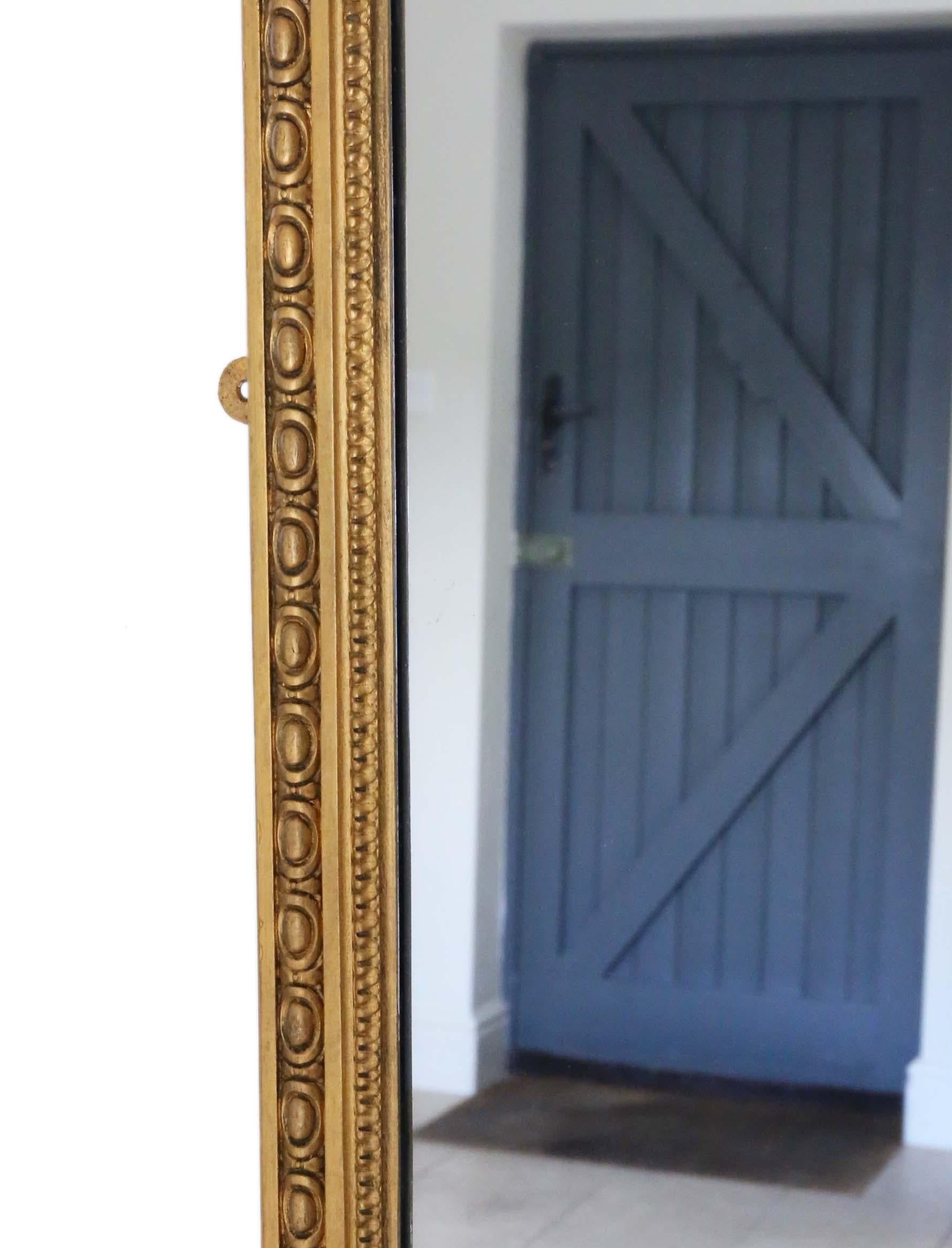 Glass Antique Very Large Quality Gilt Overmantle Wall Mirror, 19th Century