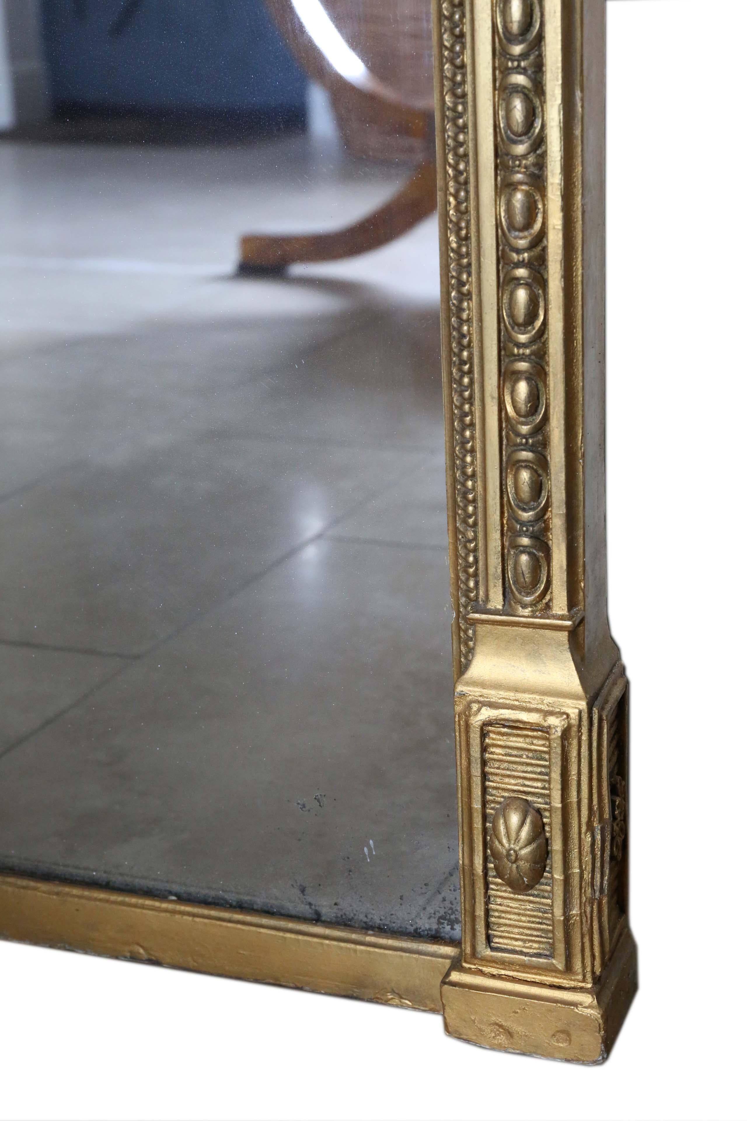 Antique Very Large Quality Gilt Overmantle Wall Mirror, 19th Century 3