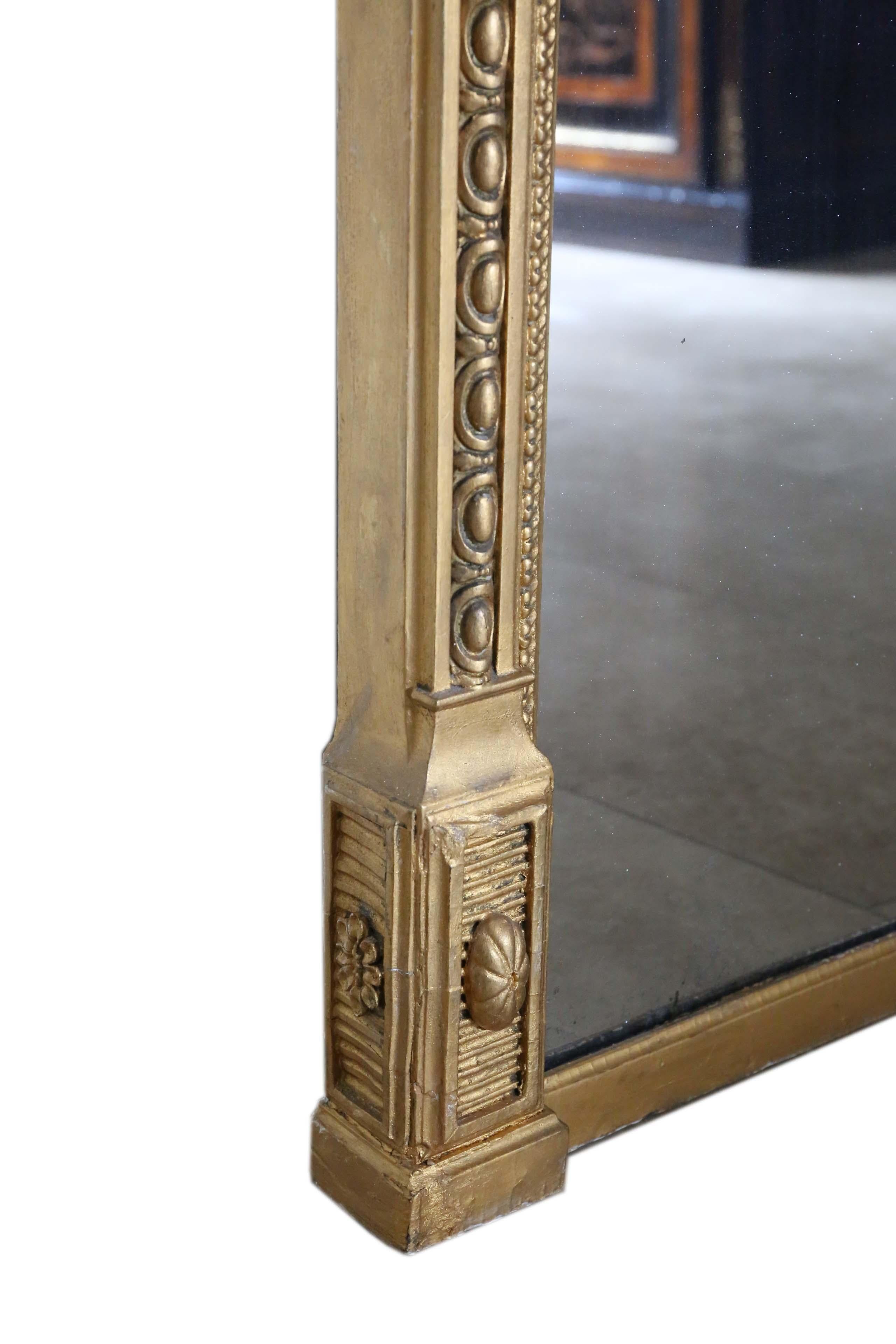Antique Very Large Quality Gilt Overmantle Wall Mirror, 19th Century 4