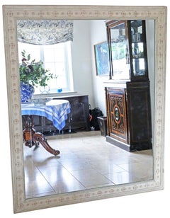 Antique very large quality painted floor wall overmantle mirror C1920