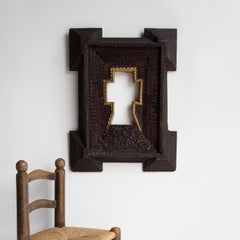 Antique Very Large Tramp Art Picture Frame, Late 19Th Century