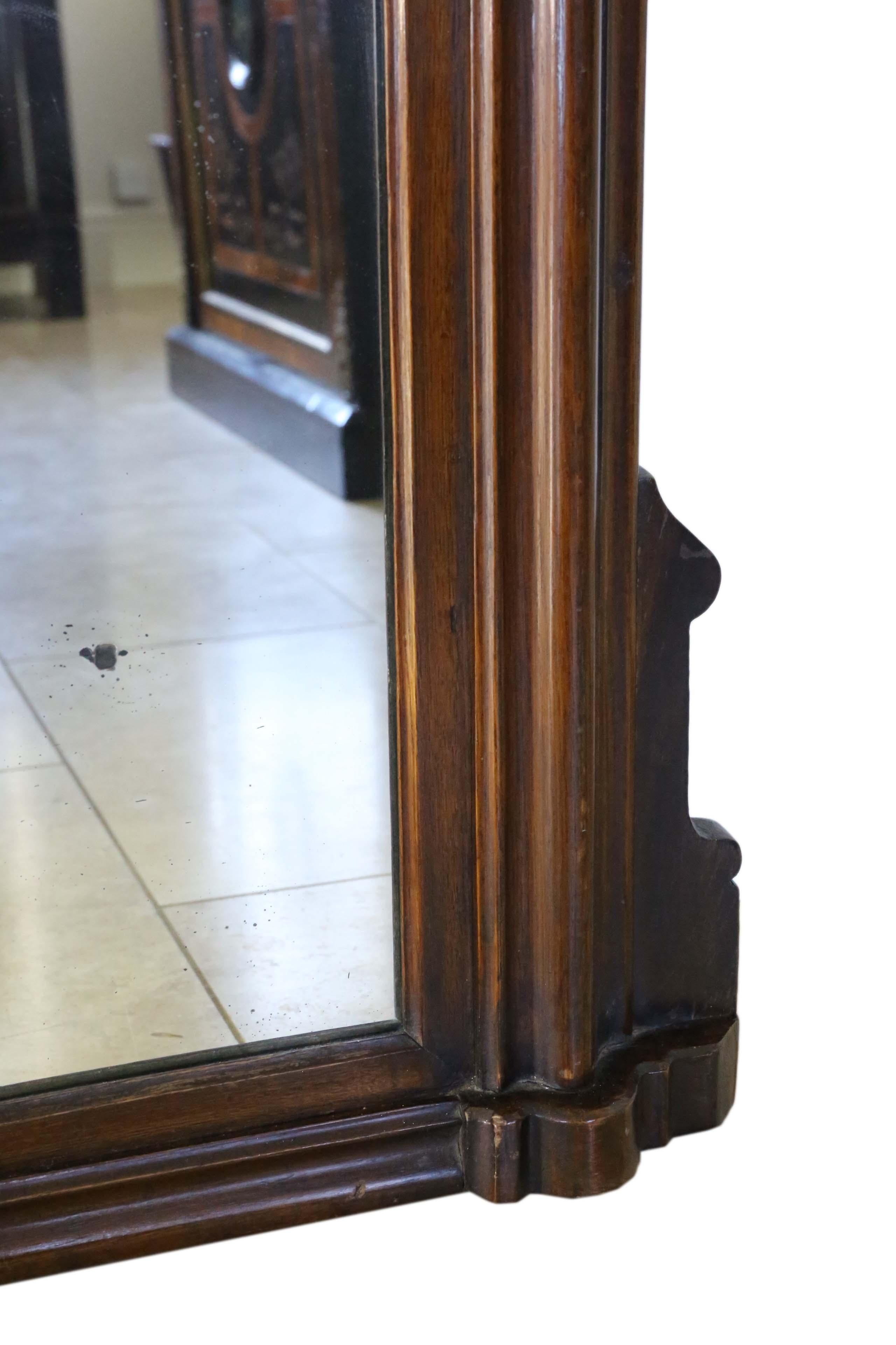 Antique Very Large Victorian Oak Wall Overmantle Mirror  In Good Condition In Wisbech, Cambridgeshire