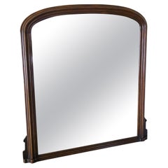 Antique très grand miroir mural victorien en chêne