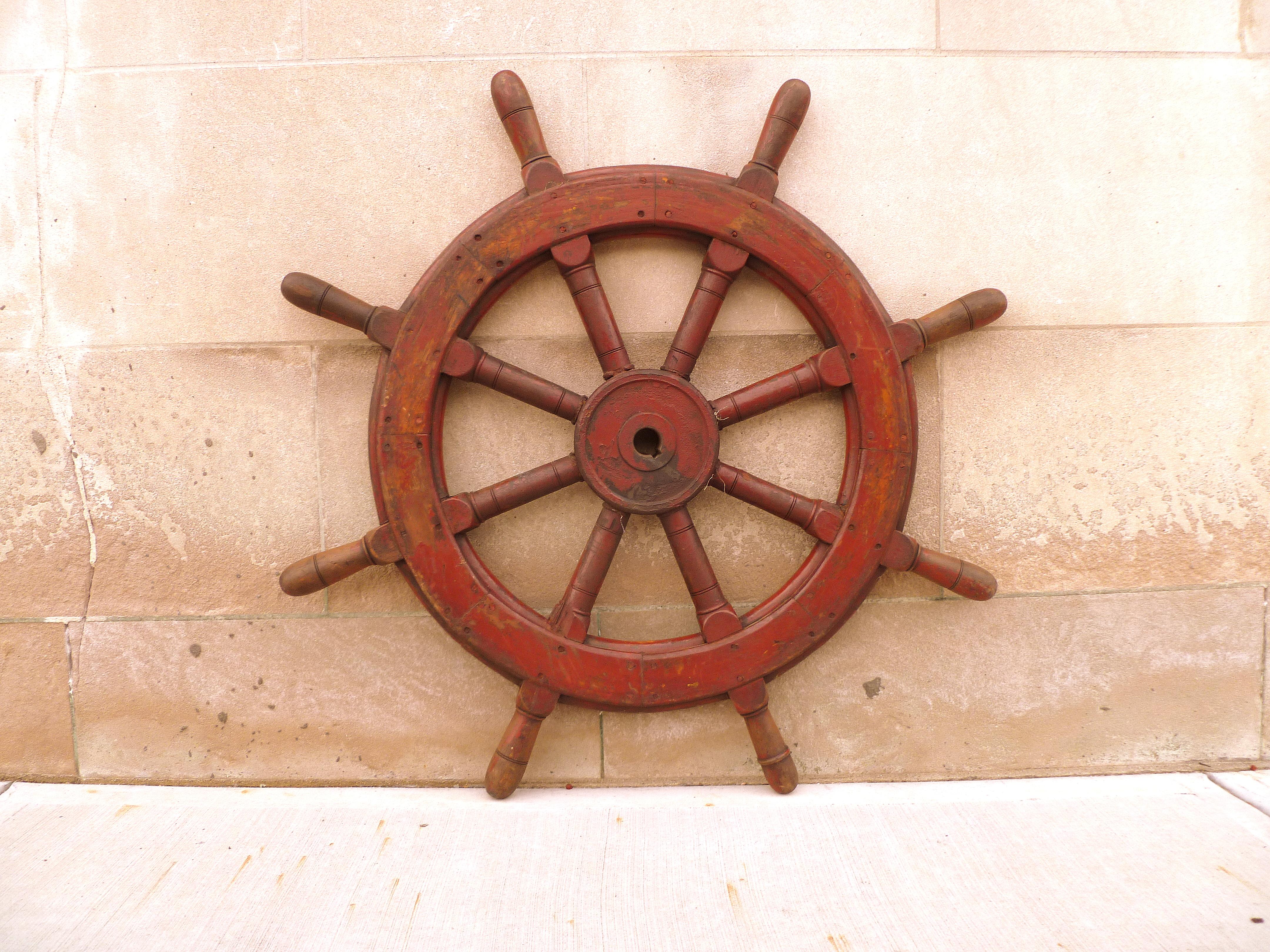 Antique vessel handle wheel.