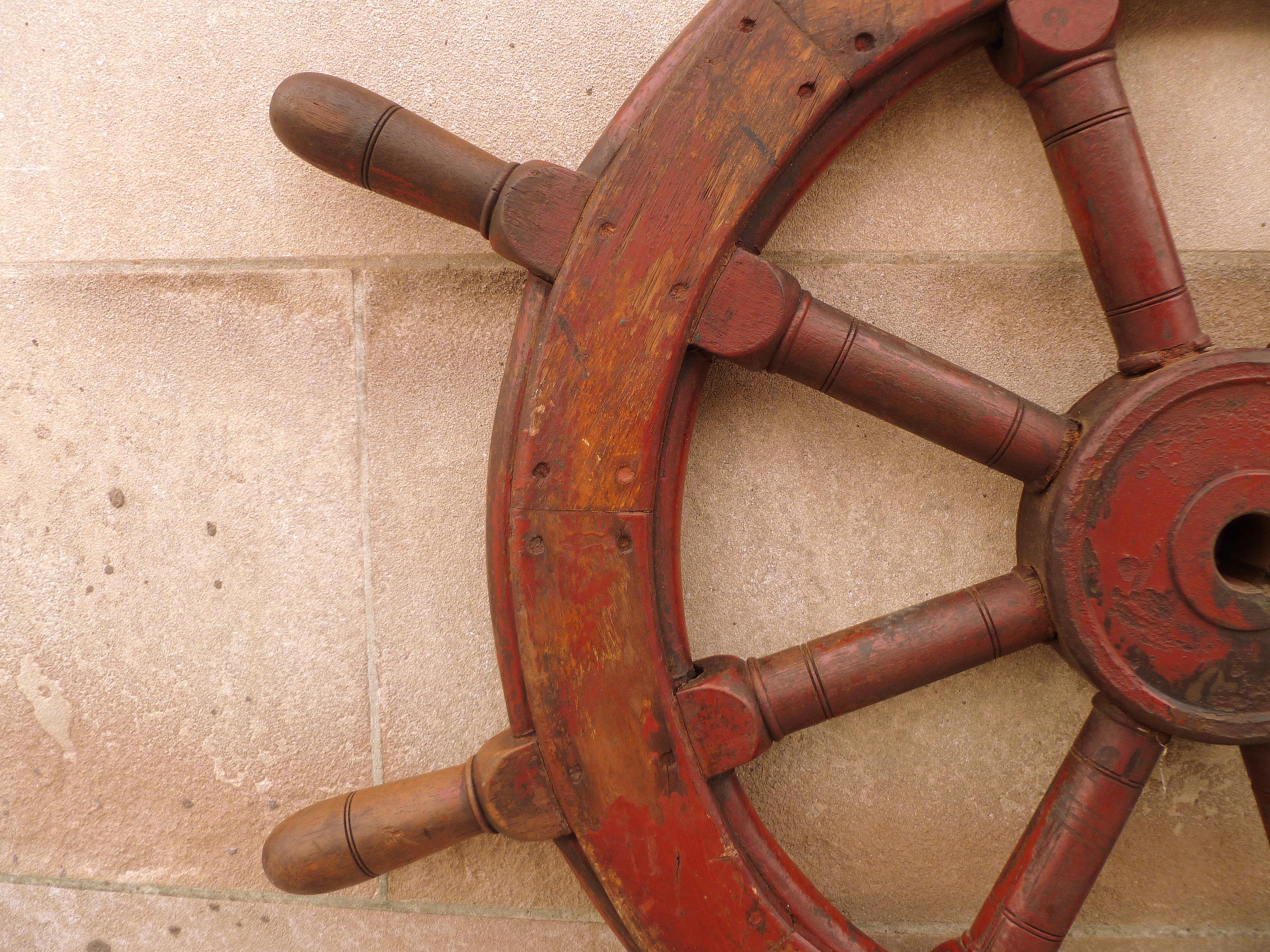 Unknown Antique Ship Vessel Handle Wheel For Sale