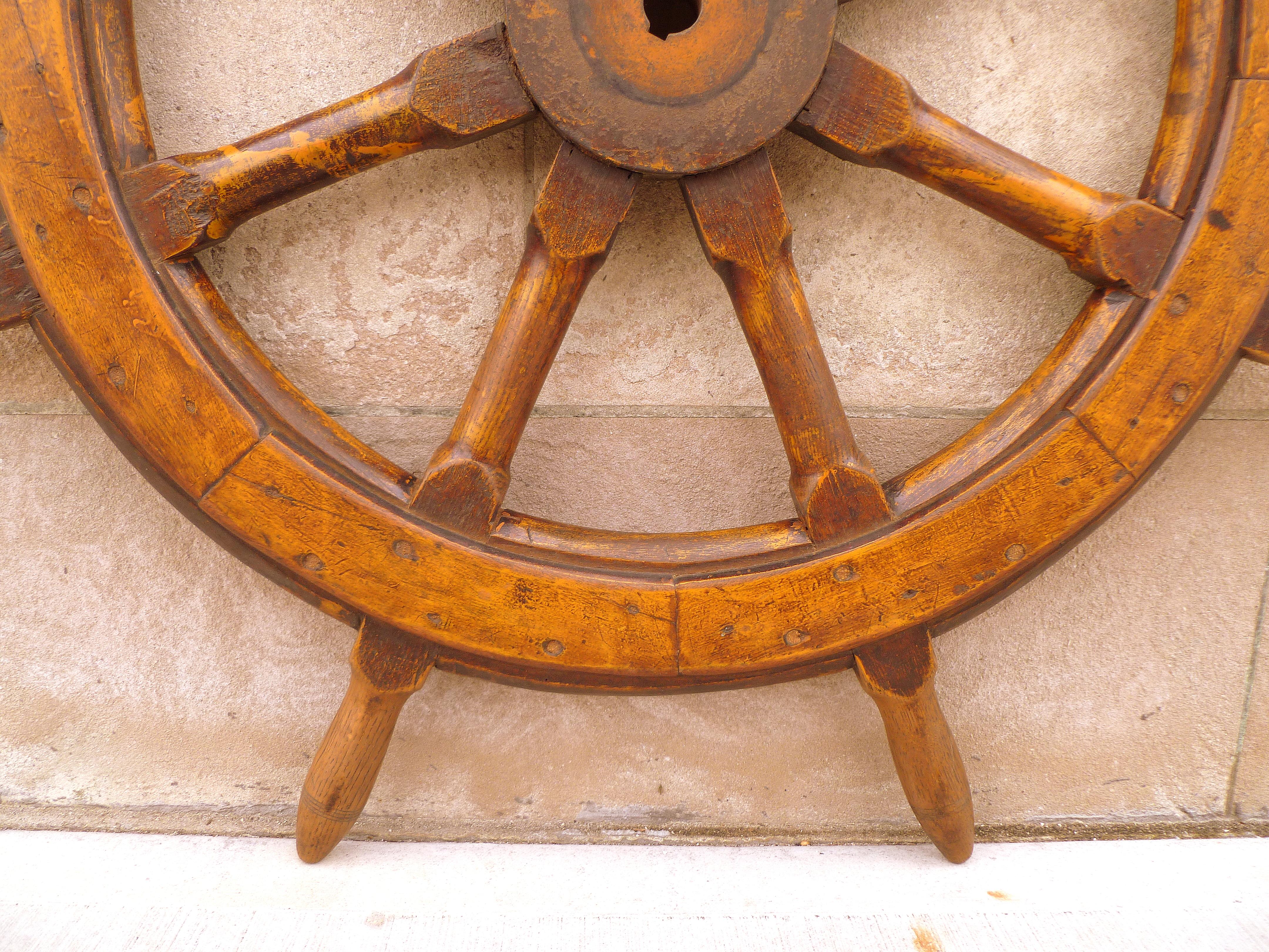 Unknown Antique Ship Vessel Handle Wheel For Sale