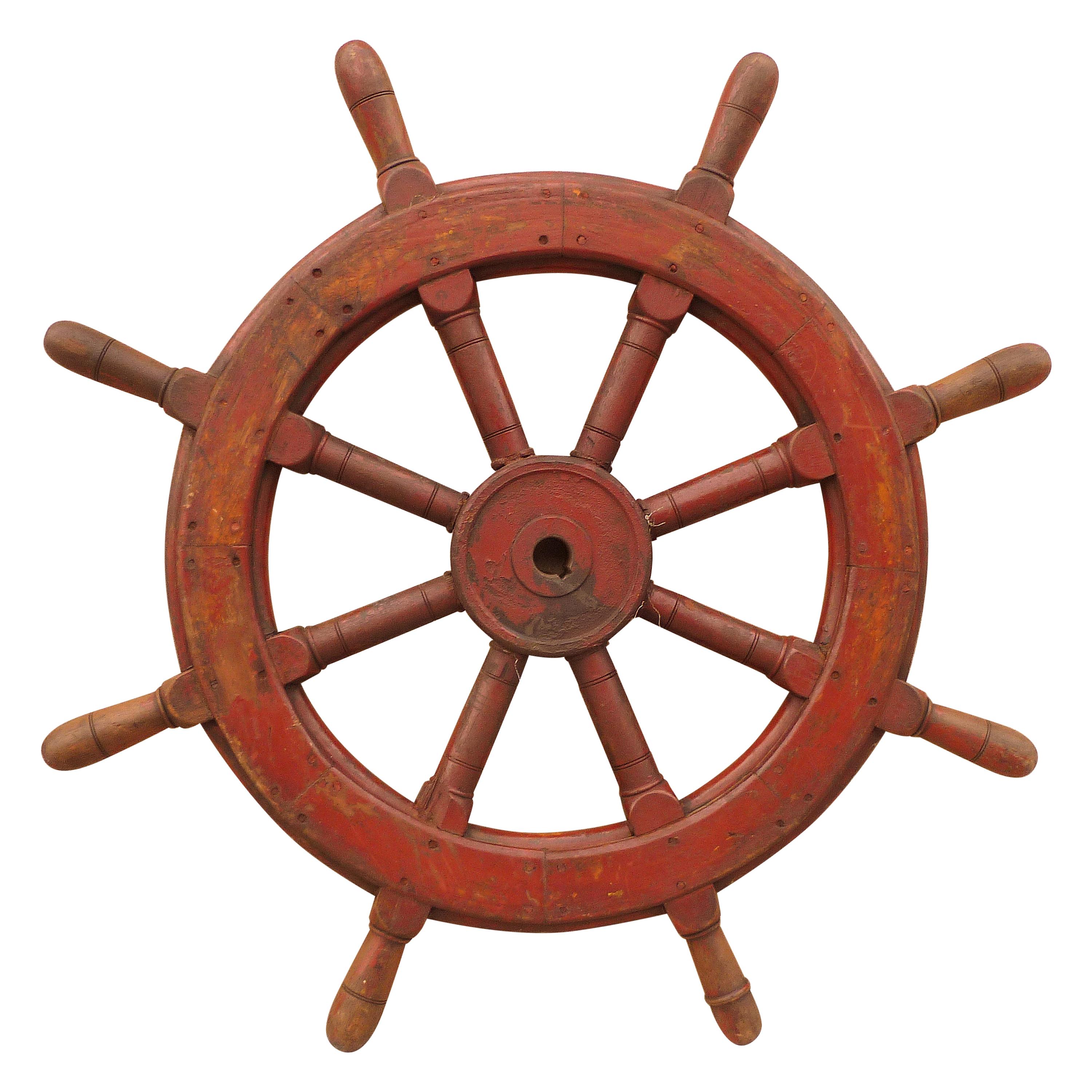 Roue de bateau à poignée de récipient antique