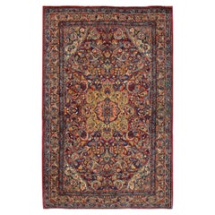Tapis persan ancien et vibrant multicolore