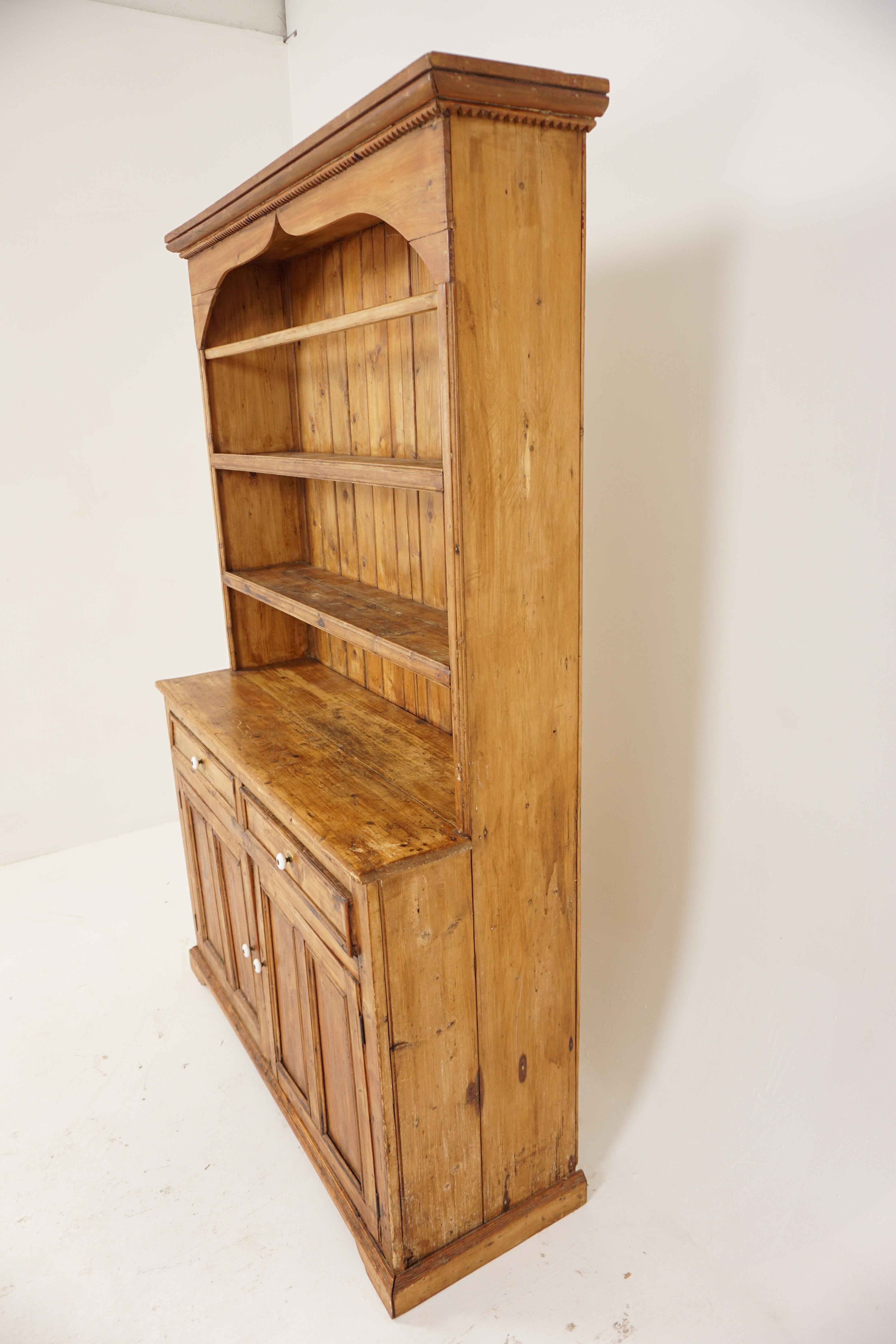 Antique Vict. Pine Farmhouse Welsh Dresser, Sideboard, Scotland 1870, H358 1