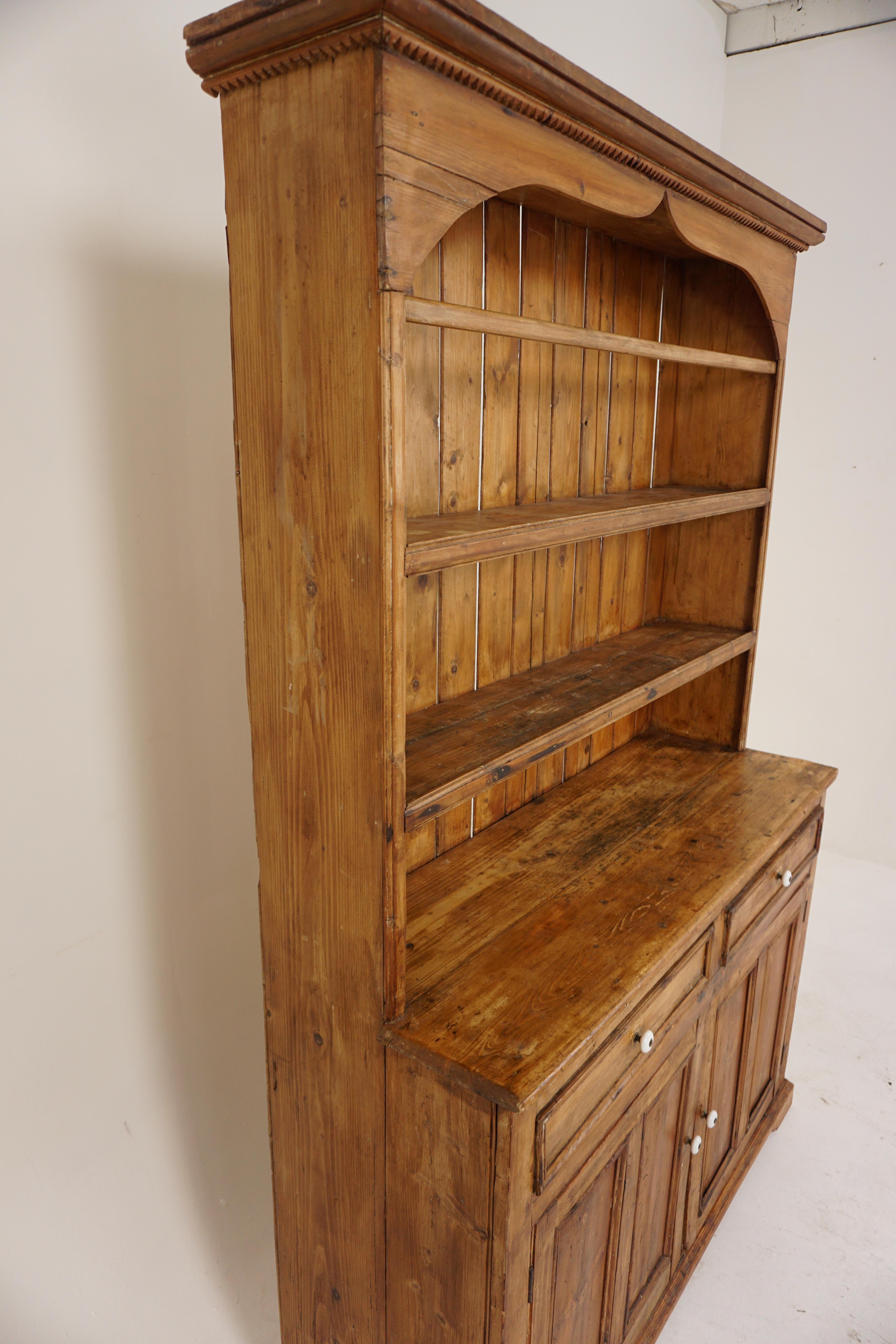 Antique Vict. Pine Farmhouse Welsh Dresser, Sideboard, Scotland 1870, H358 2