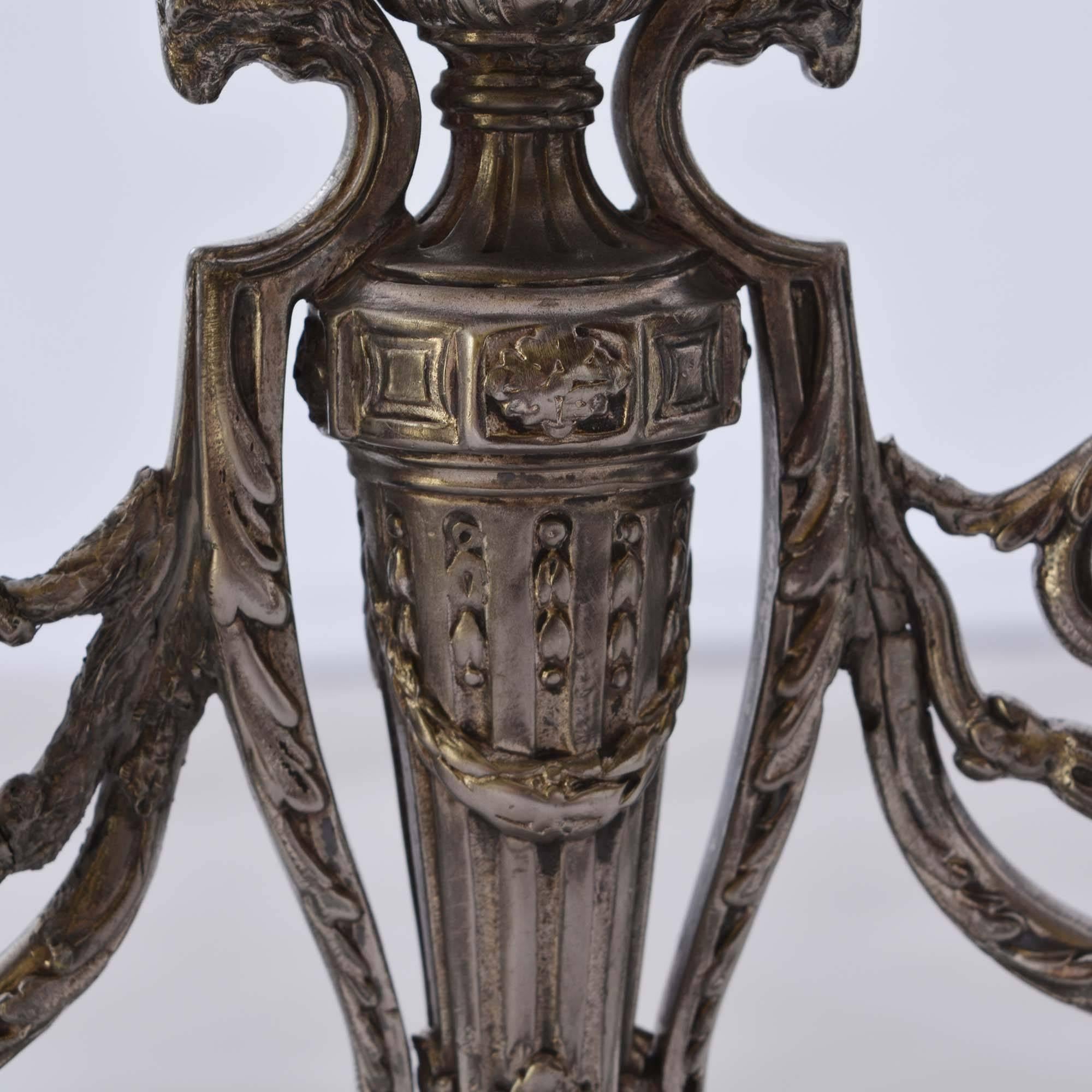 Antique Victor Saglier Art Nouveau Silver Plate Candelabras For Sale 6