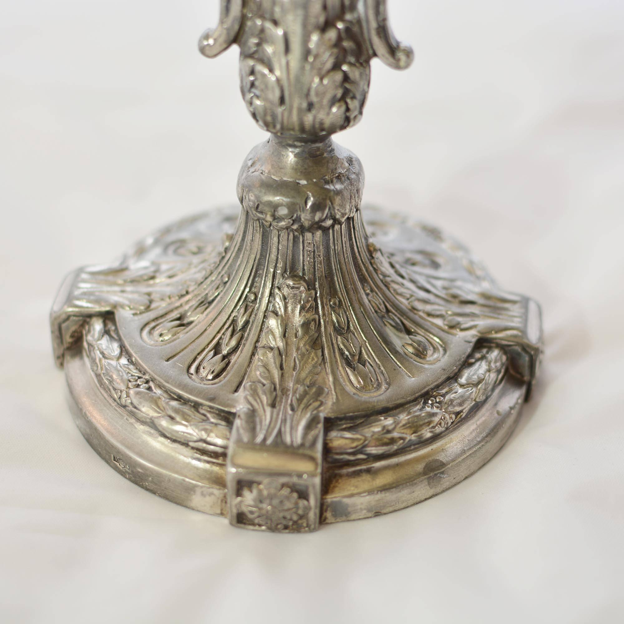 Antique Victor Saglier Art Nouveau Silver Plate Candelabras For Sale 2