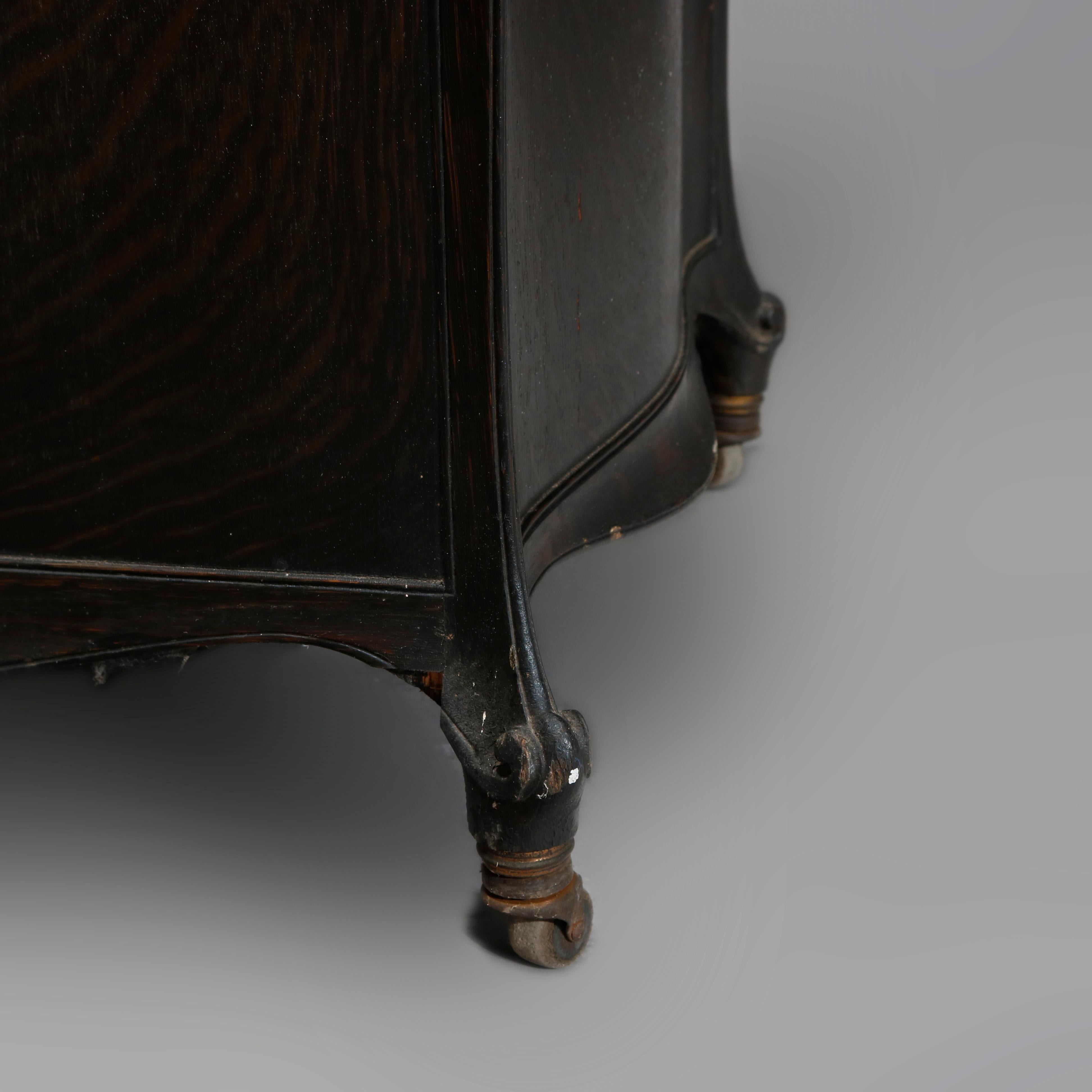 Antique Victor Victrola Louis XVI Style Oak Phonograph Case by Clark, circa 1910 10