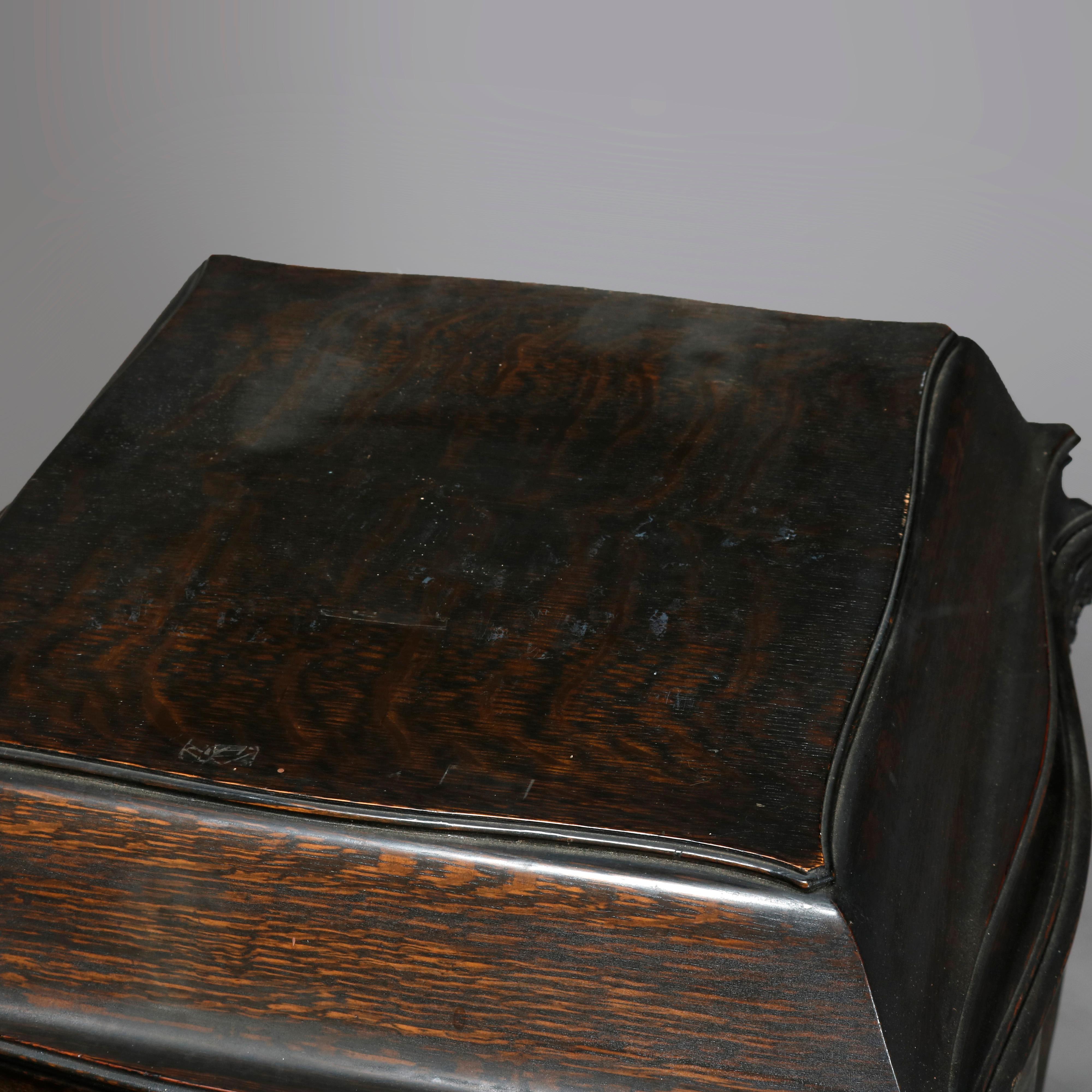 North American Antique Victor Victrola Louis XVI Style Oak Phonograph Case by Clark, circa 1910