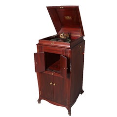 Antiker Victor Victrola Eichenholzkoffer Standmodell Phonograph:: VV-XVI 16584B