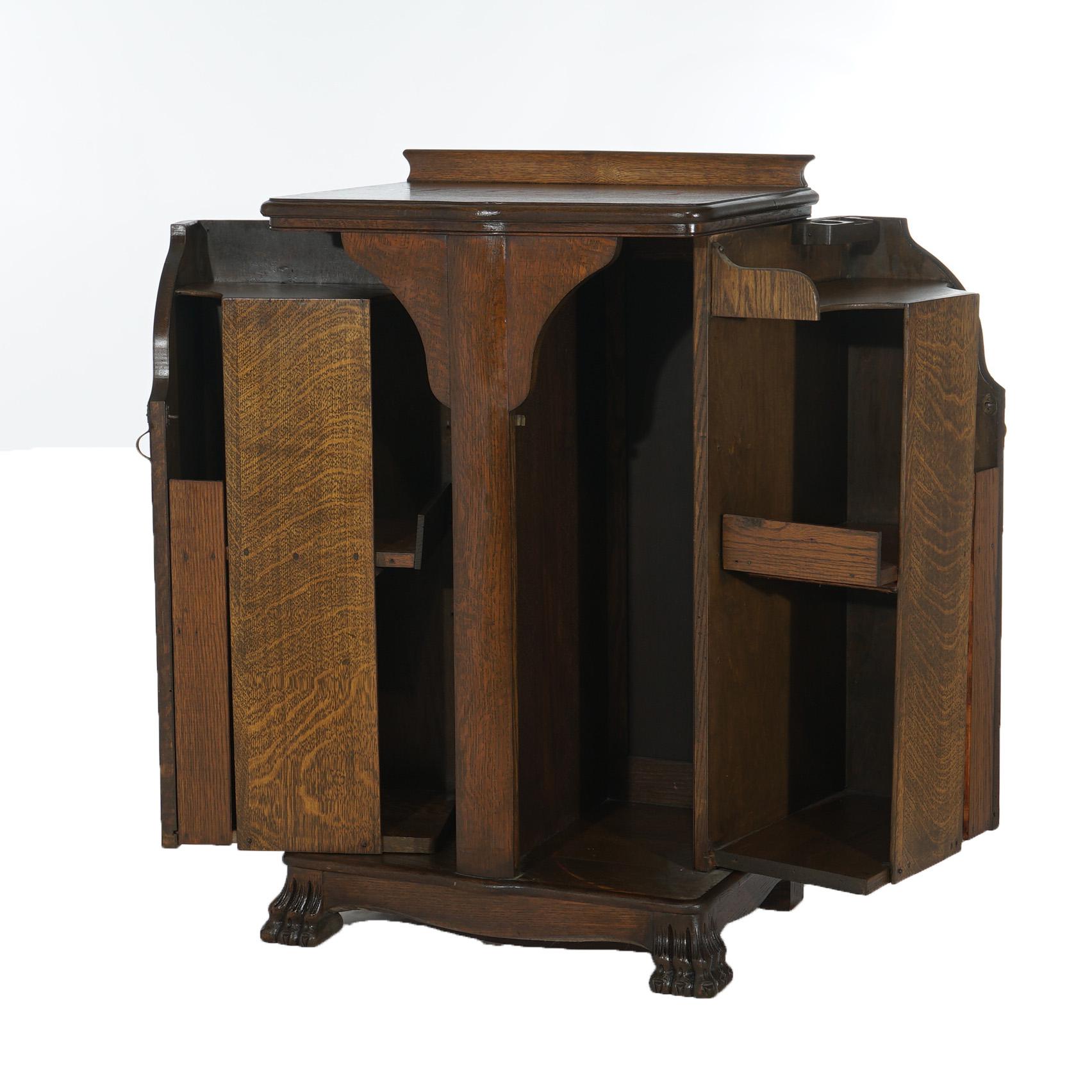Antiquité Victrola Old School Oak Oak Record Cabinet C1920 en vente 1