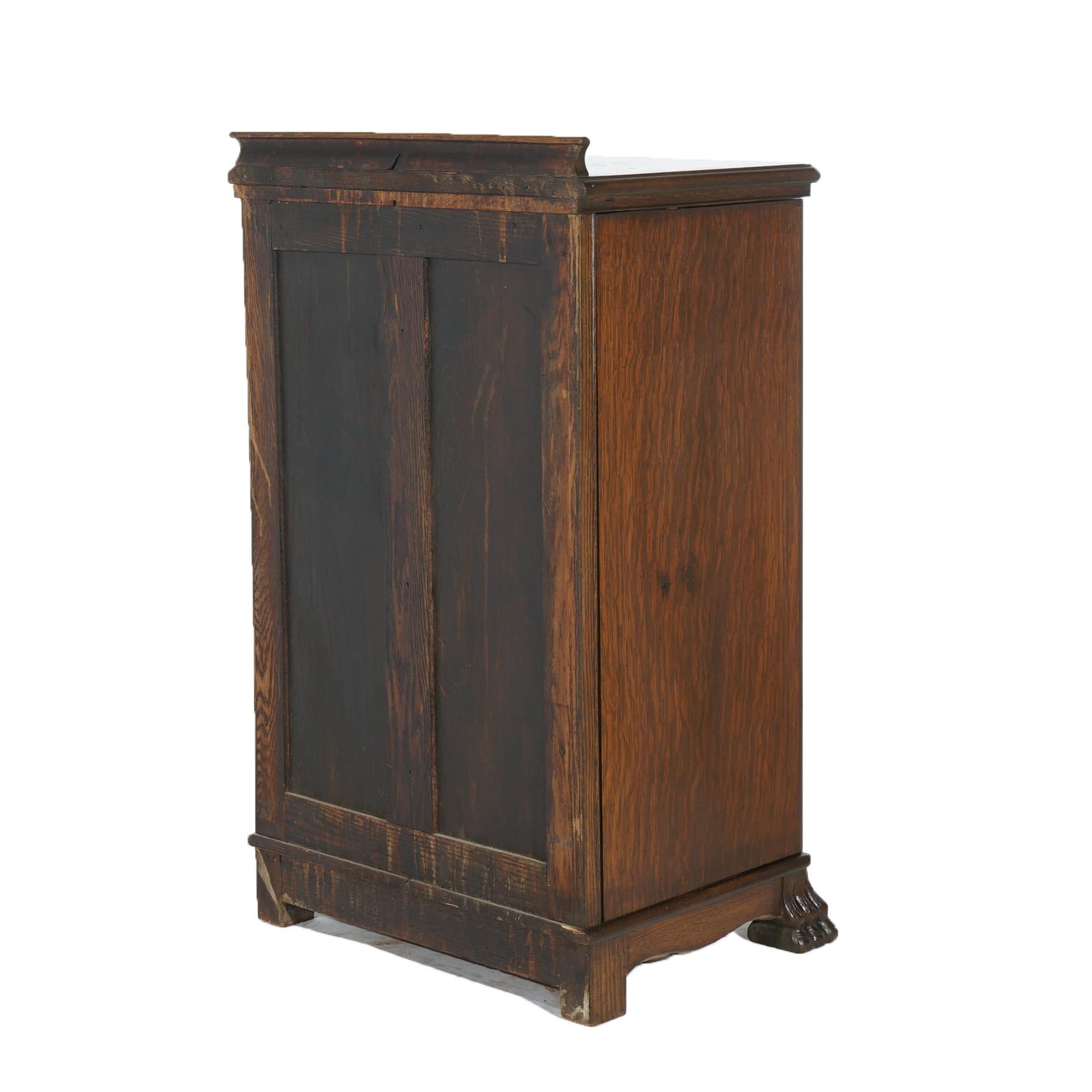 Antiquité Victrola Old School Oak Oak Record Cabinet C1920 en vente 4