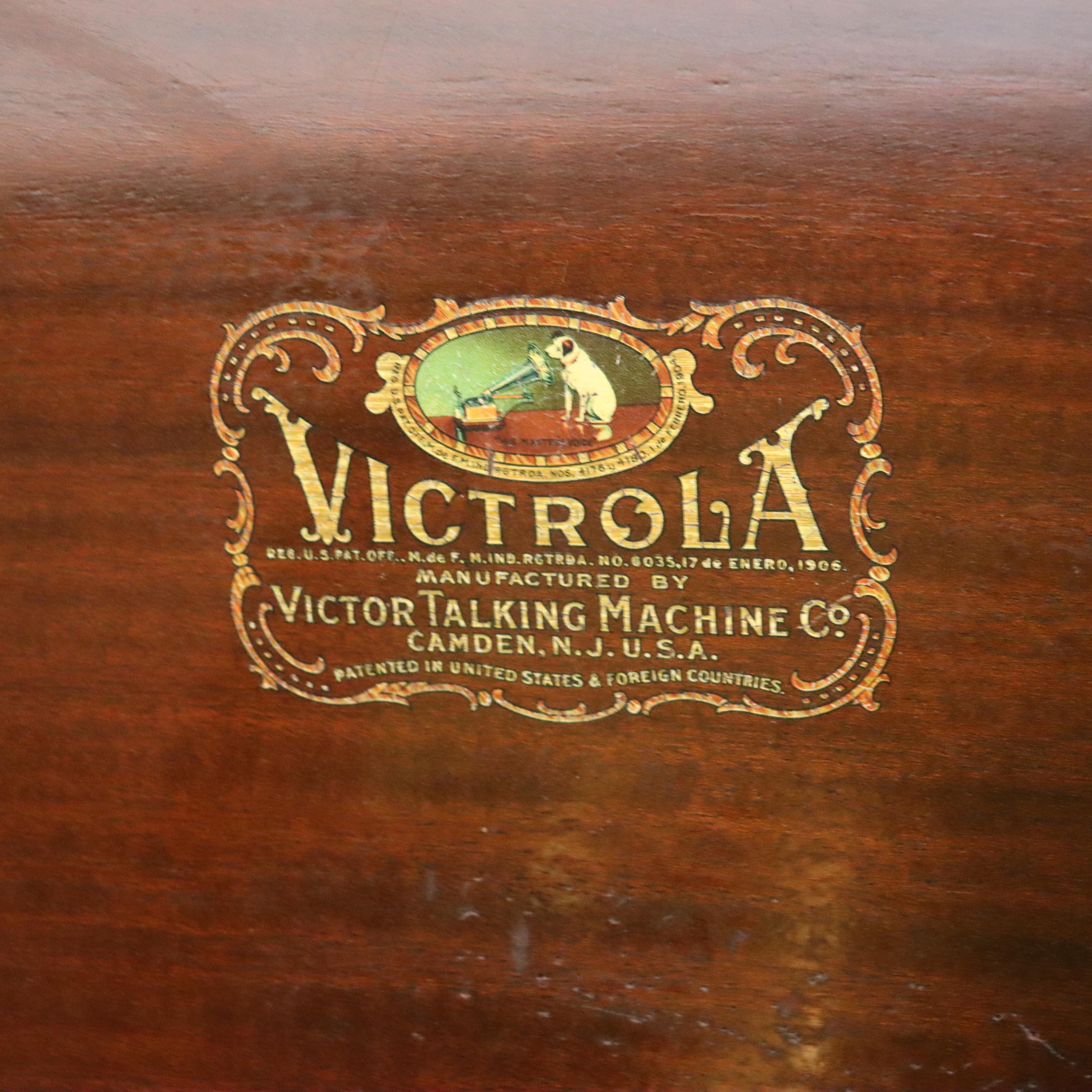 Antique Victor Victrola VV-230 Mahogany Phonograph Credenza Cabinet C1920 For Sale 8