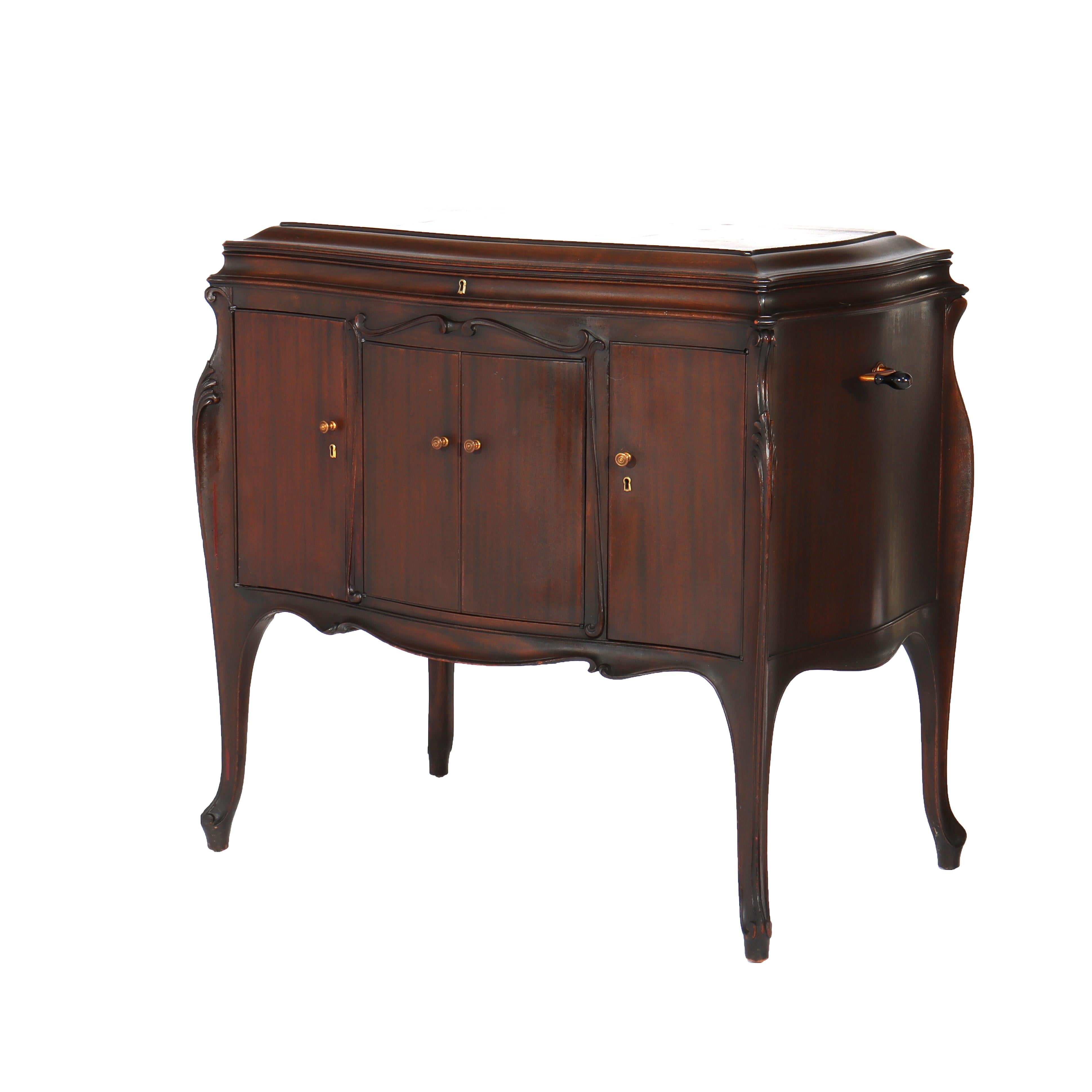 Antique Victor Victrola VV-230 Mahogany Phonograph Credenza Cabinet C1920 For Sale 1