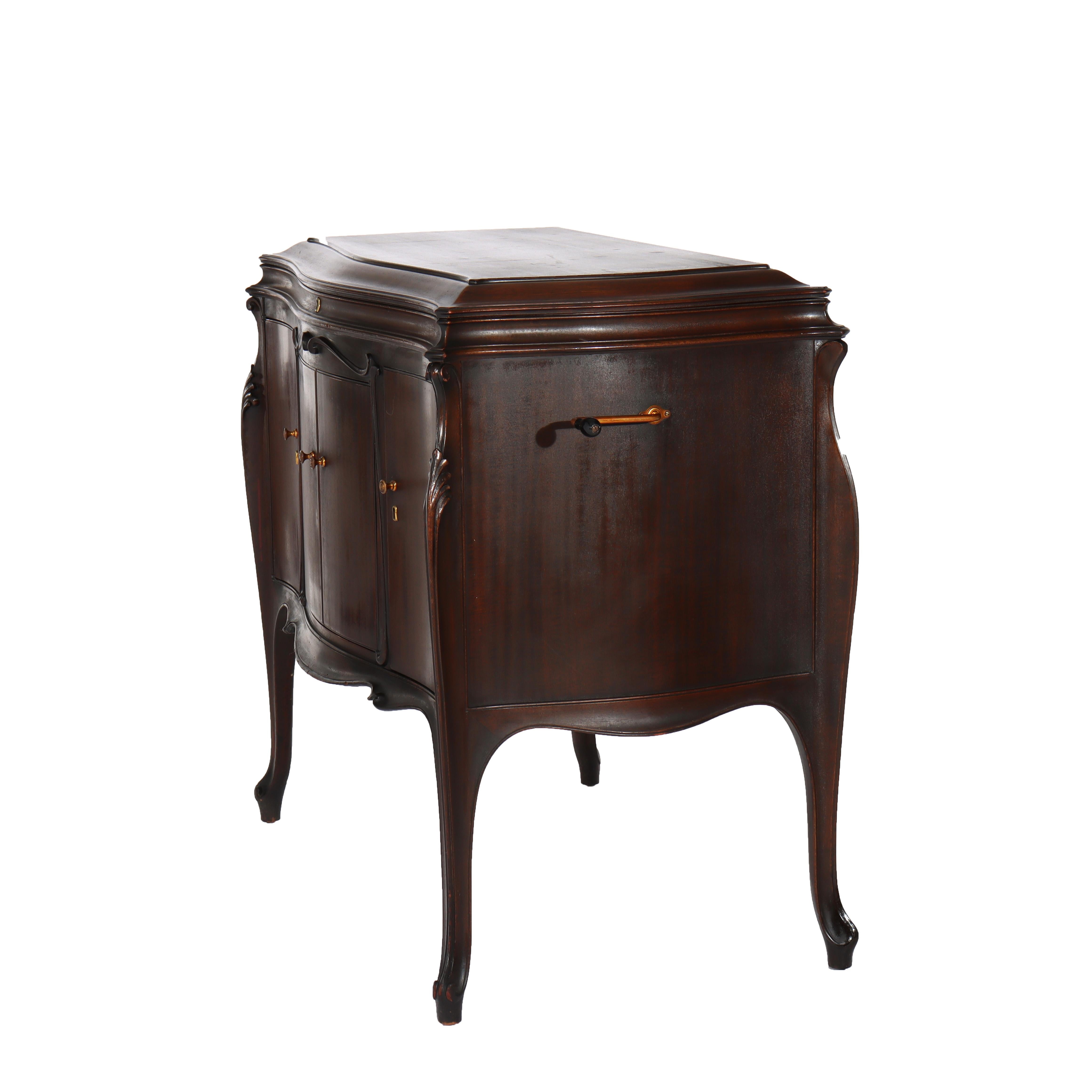 Antique Victor Victrola VV-230 Mahogany Phonograph Credenza Cabinet C1920 For Sale 3