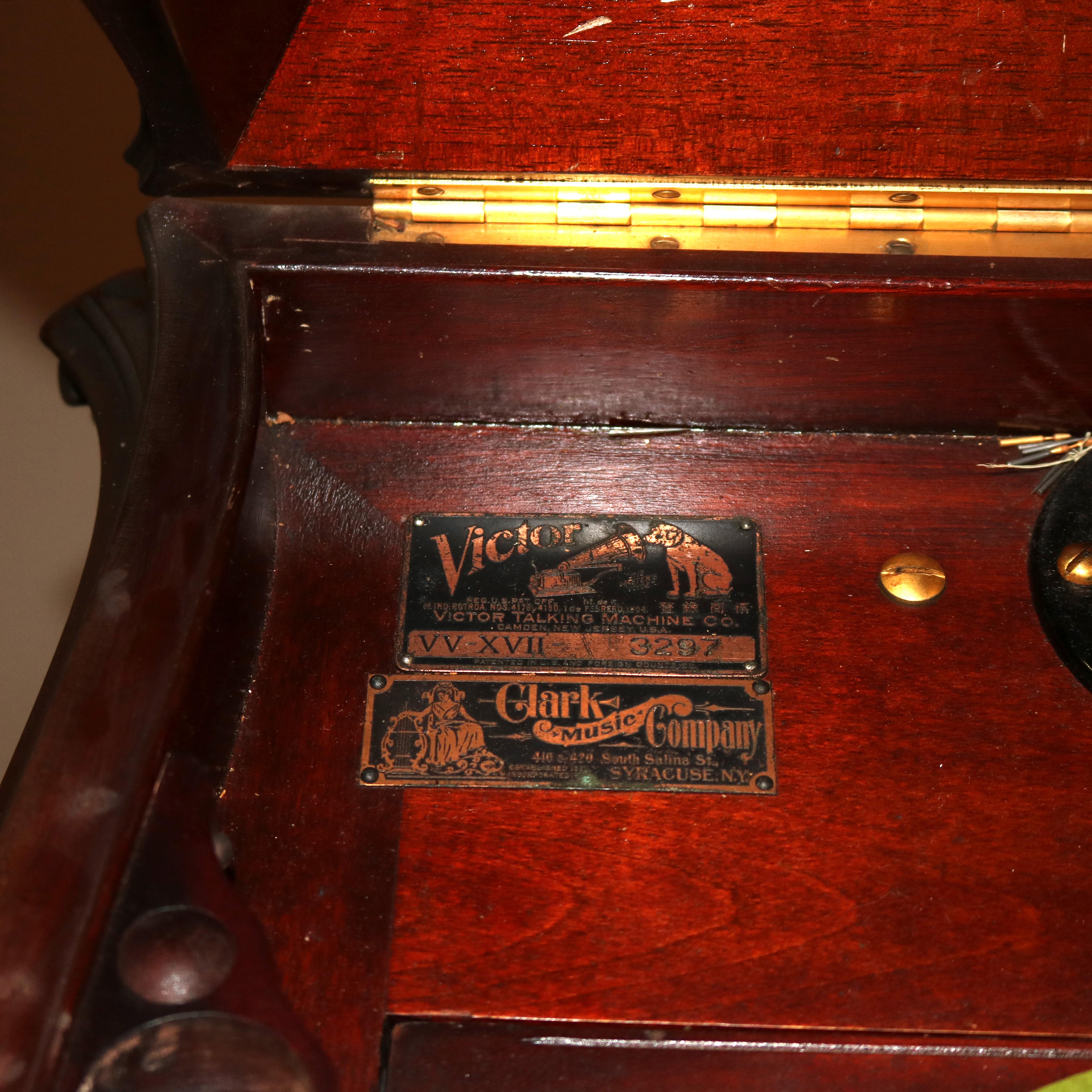 Antique Victor Victrola XVII Mahogany Floor Model Phonograph, Circa 1920 1