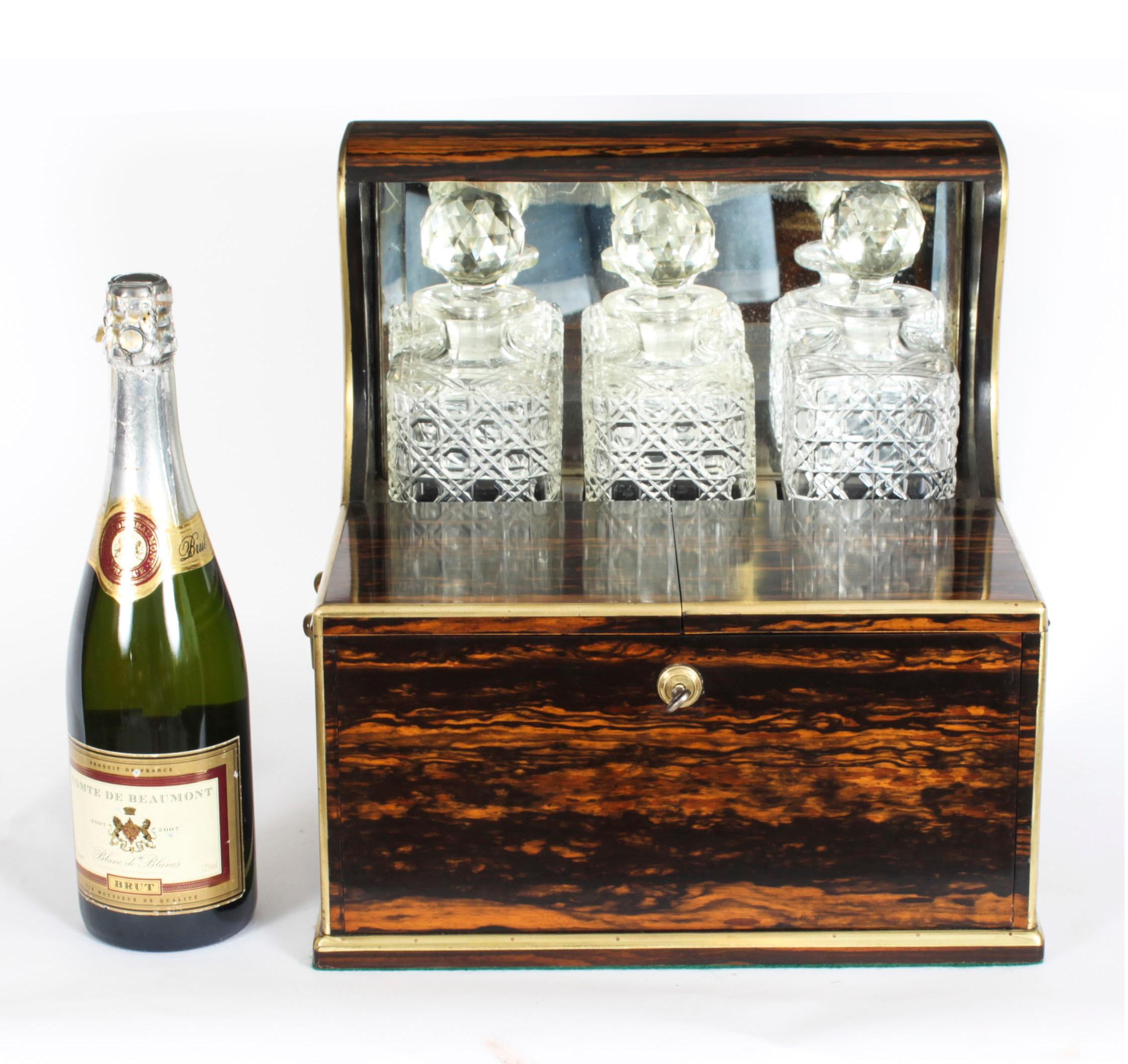Ancienne carafe Victorienne Coromandel Trois carafes en cristal Tantale et Jeux 19ème siècle en vente 14