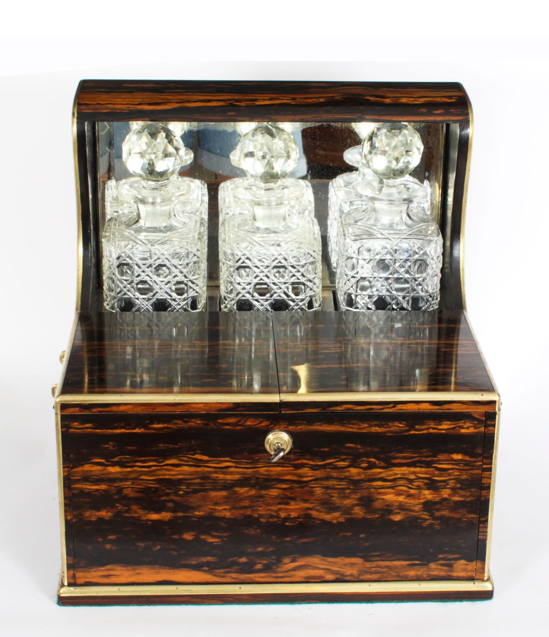 Ancienne carafe Victorienne Coromandel Trois carafes en cristal Tantale et Jeux 19ème siècle Bon état - En vente à London, GB