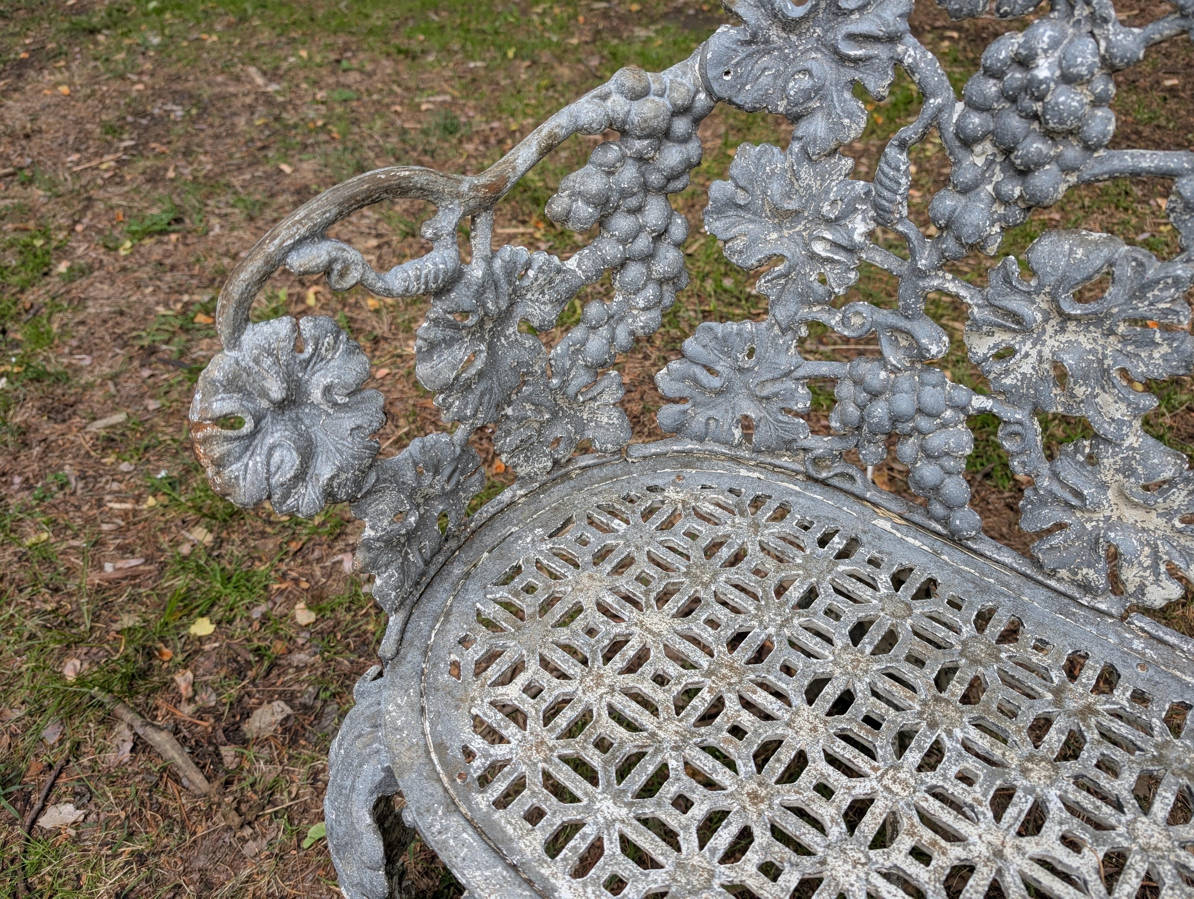 Victorian Antique Victoria Cast Iron Painted Garden Bench For Sale
