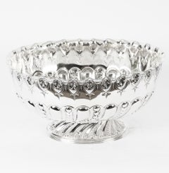 Antique Victoria Silver Plated Punch Bowl Fenton Brothers Sheffield, 19th C