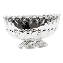 Antique Victoria Silver Plated Punch Bowl Fenton Brothers Sheffield, 19th C
