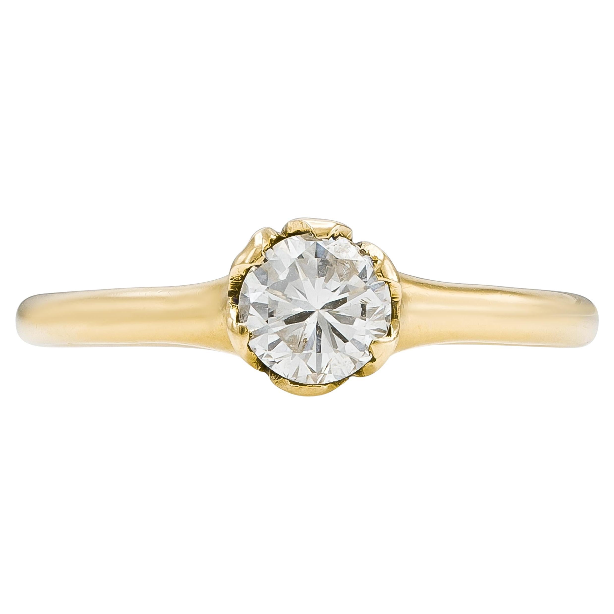 Antique Victorian 0.50 Carat Diamond Engagement Ring