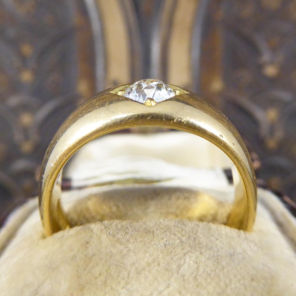 Antique Victorian 0.50 Carat Diamond Gypsy Set Ring in 18 Carat Yellow Gold 3