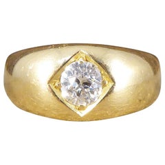Bague ancienne victorienne en or jaune 18 carats sertie de diamants (0::50 carat)