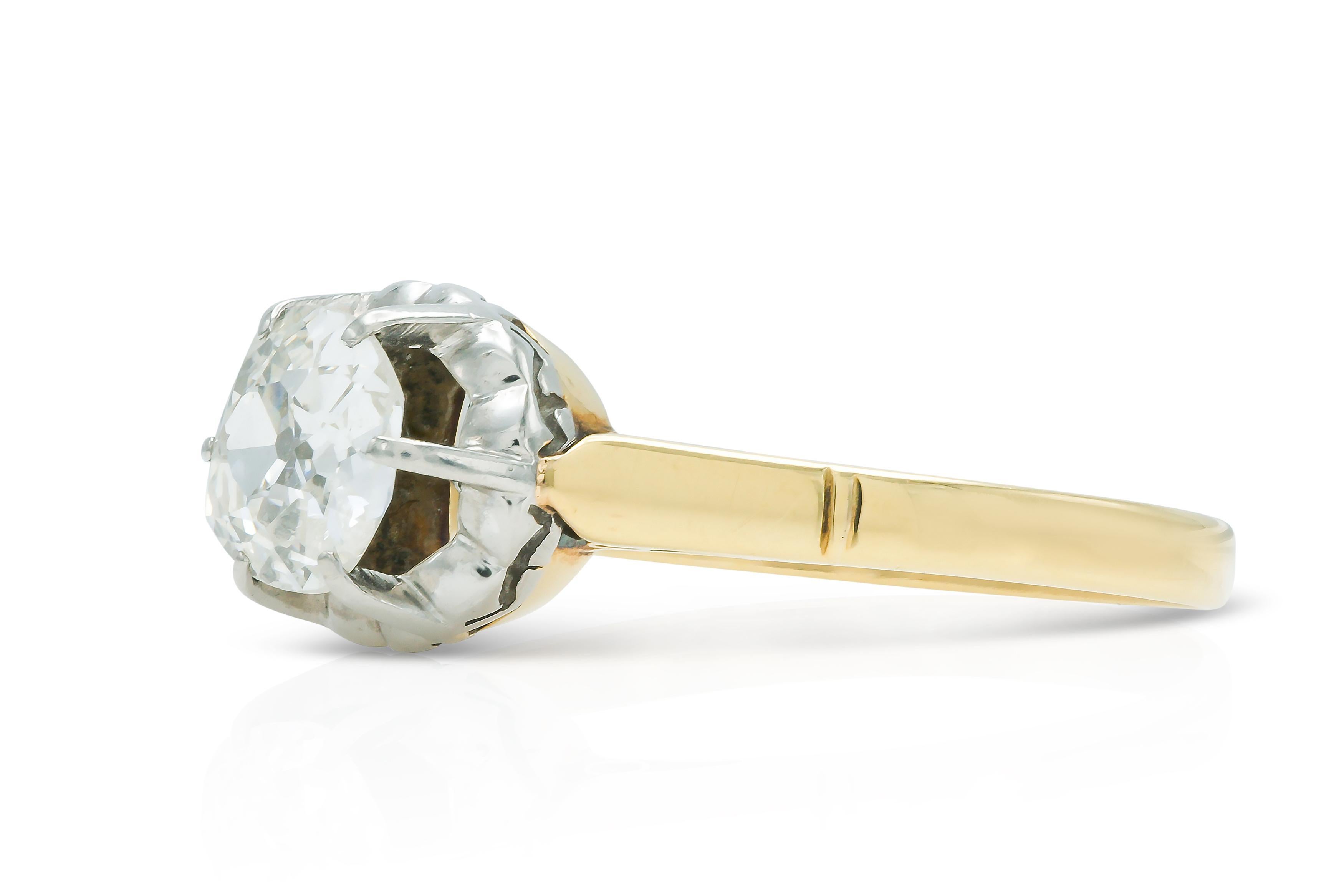 Finemente realizzato in platino e oro giallo 18k con un Diamonds Mine del peso di circa 0,70 carati.
Circa alla fine del 1800
Taglia 7 3/4, ridimensionabile