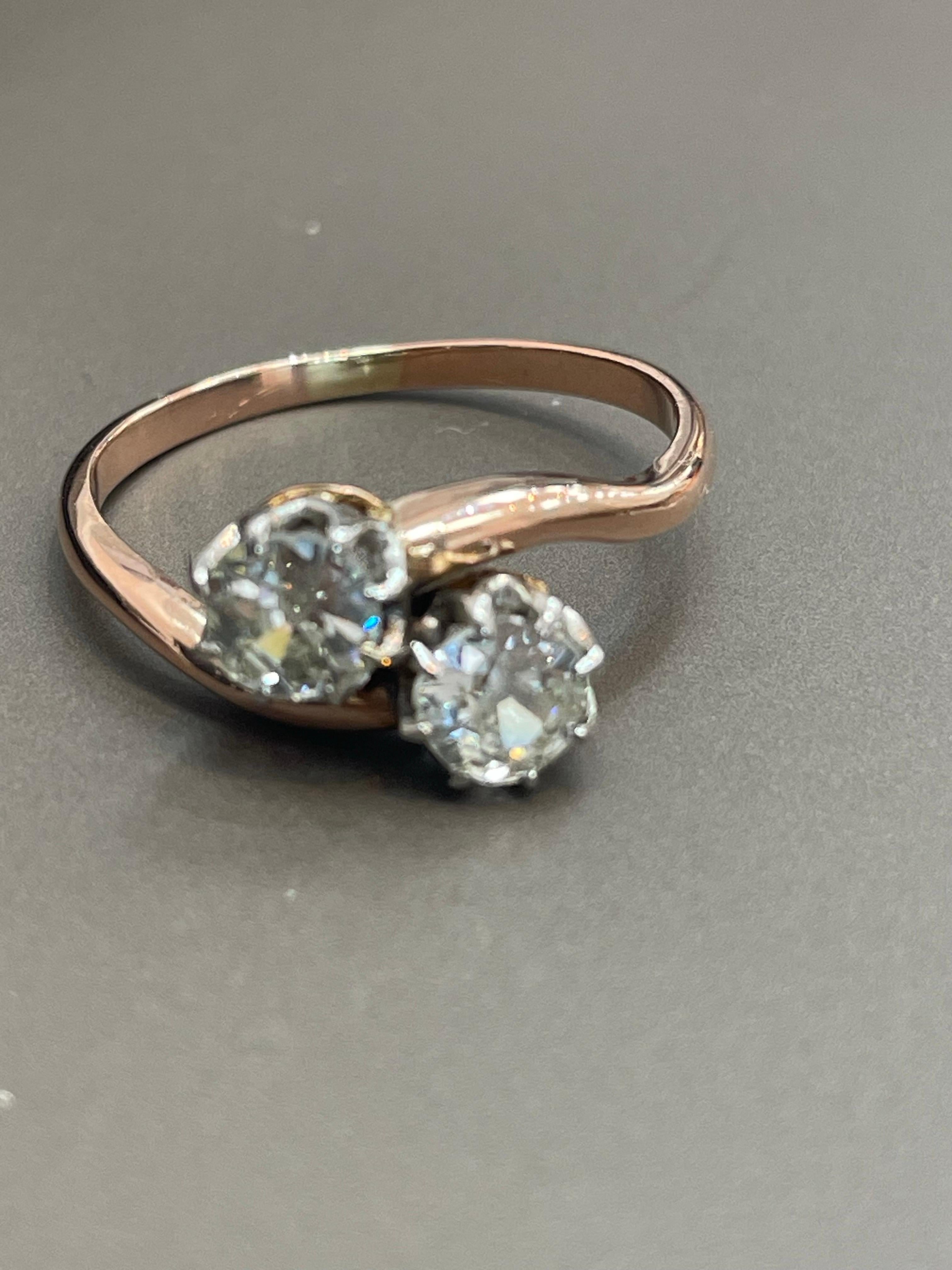 Victorien Bague victorienne ancienne croisée 