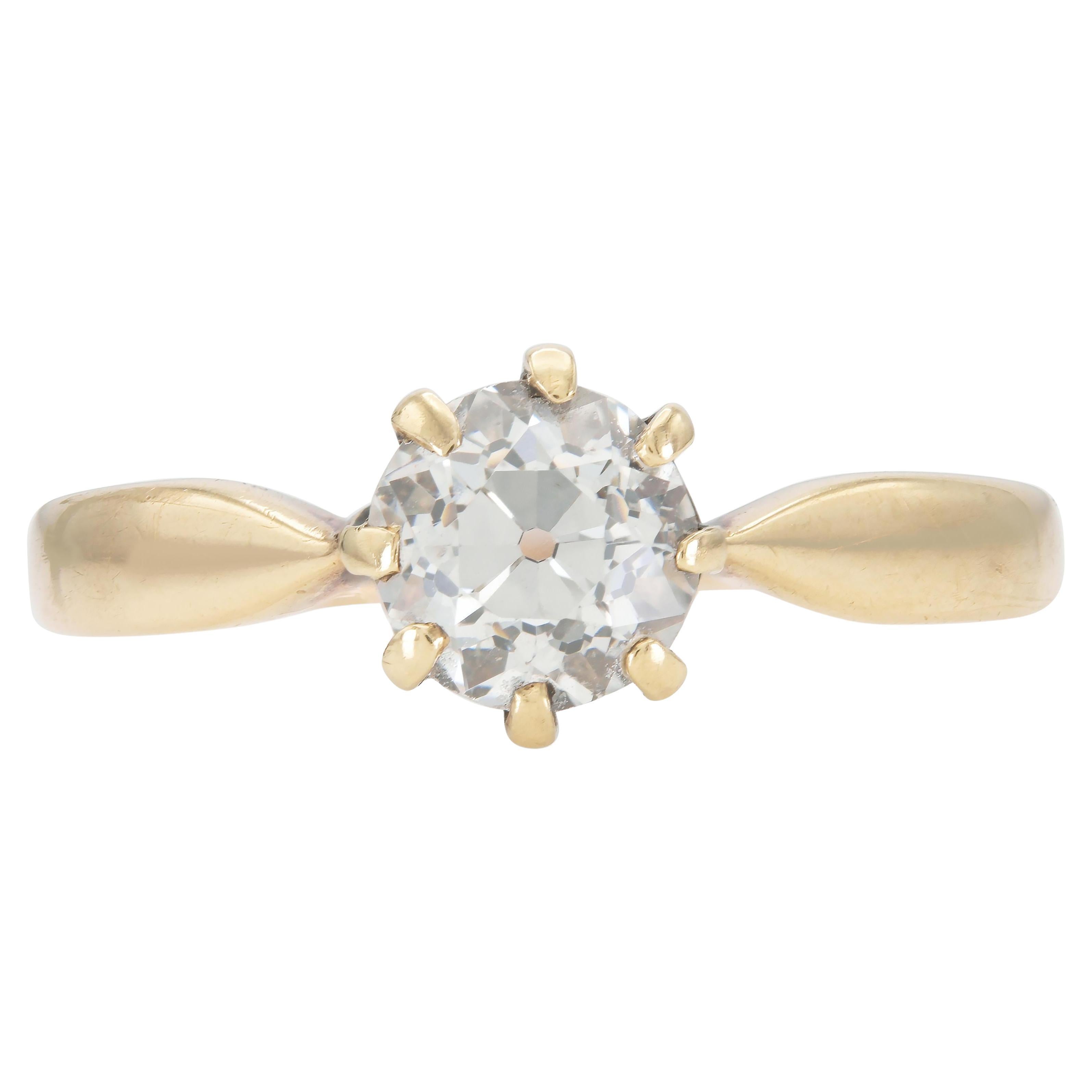 Antique Victorian 0.90 Carat Diamond Engagement Ring
