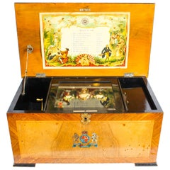 Antike viktorianische 10 Aires BH&A 3 Glocken Spieldose Schweizer Uhrwerk 19