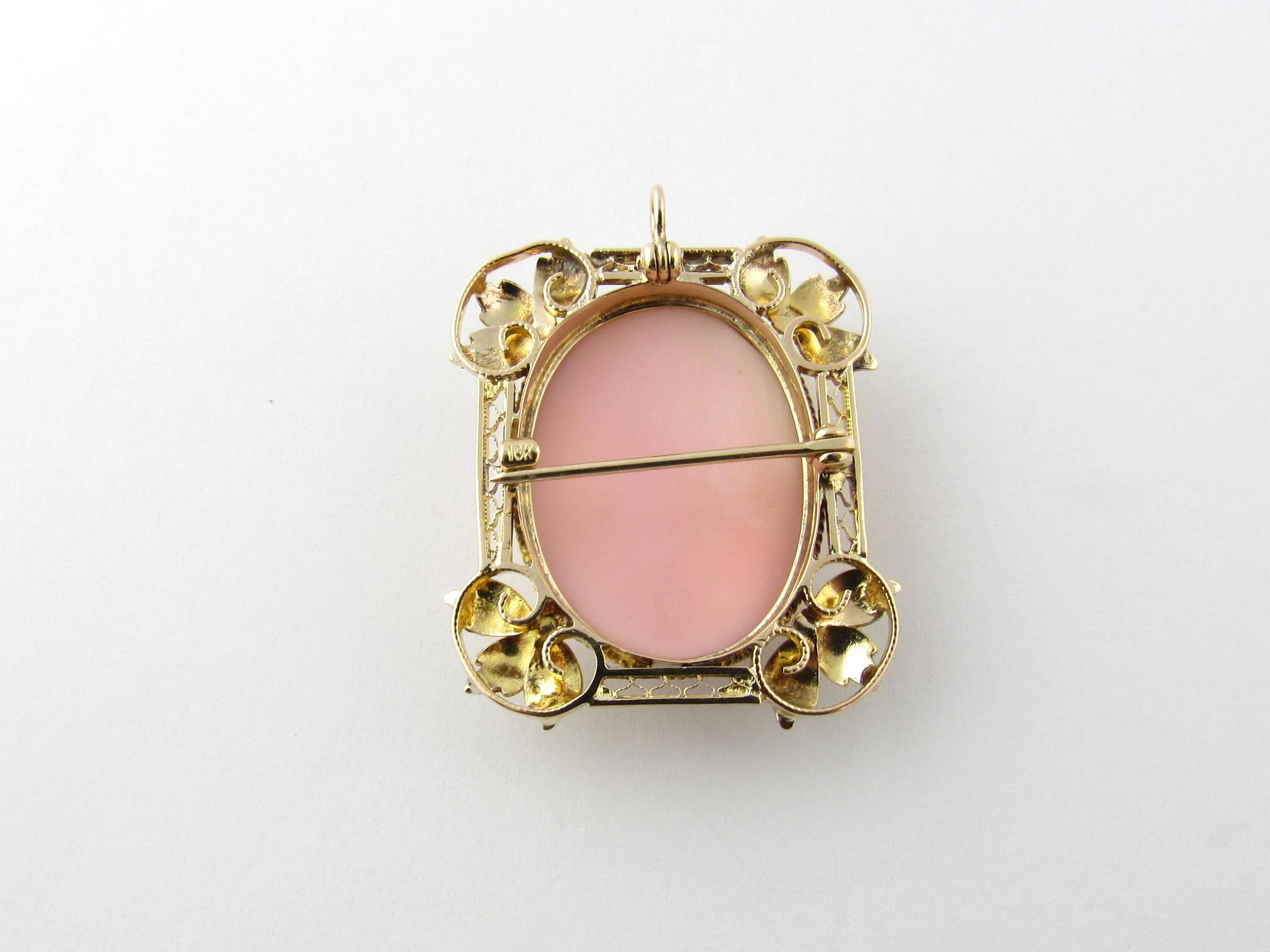 Antique Victorian 10 Karat Yellow Gold Cameo Pendant or Brooch In Good Condition In Washington Depot, CT