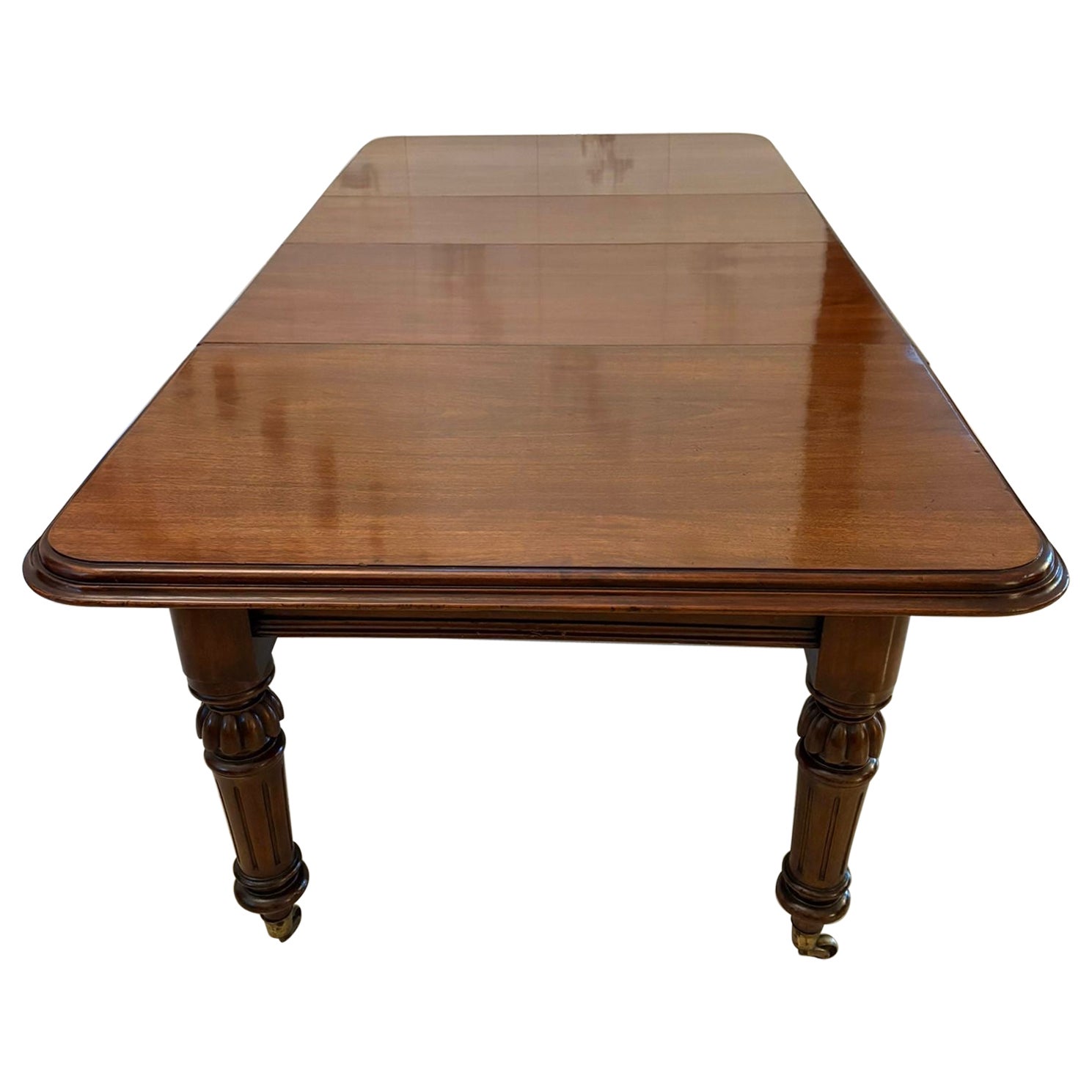 Antique Victorian 10 Seater Quality Figured Mahogany Extending Dining Table