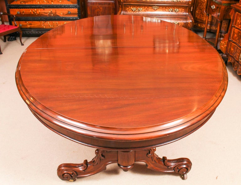 Antique Victorian 10ft Mahogany Twin Base Extending Dining ...